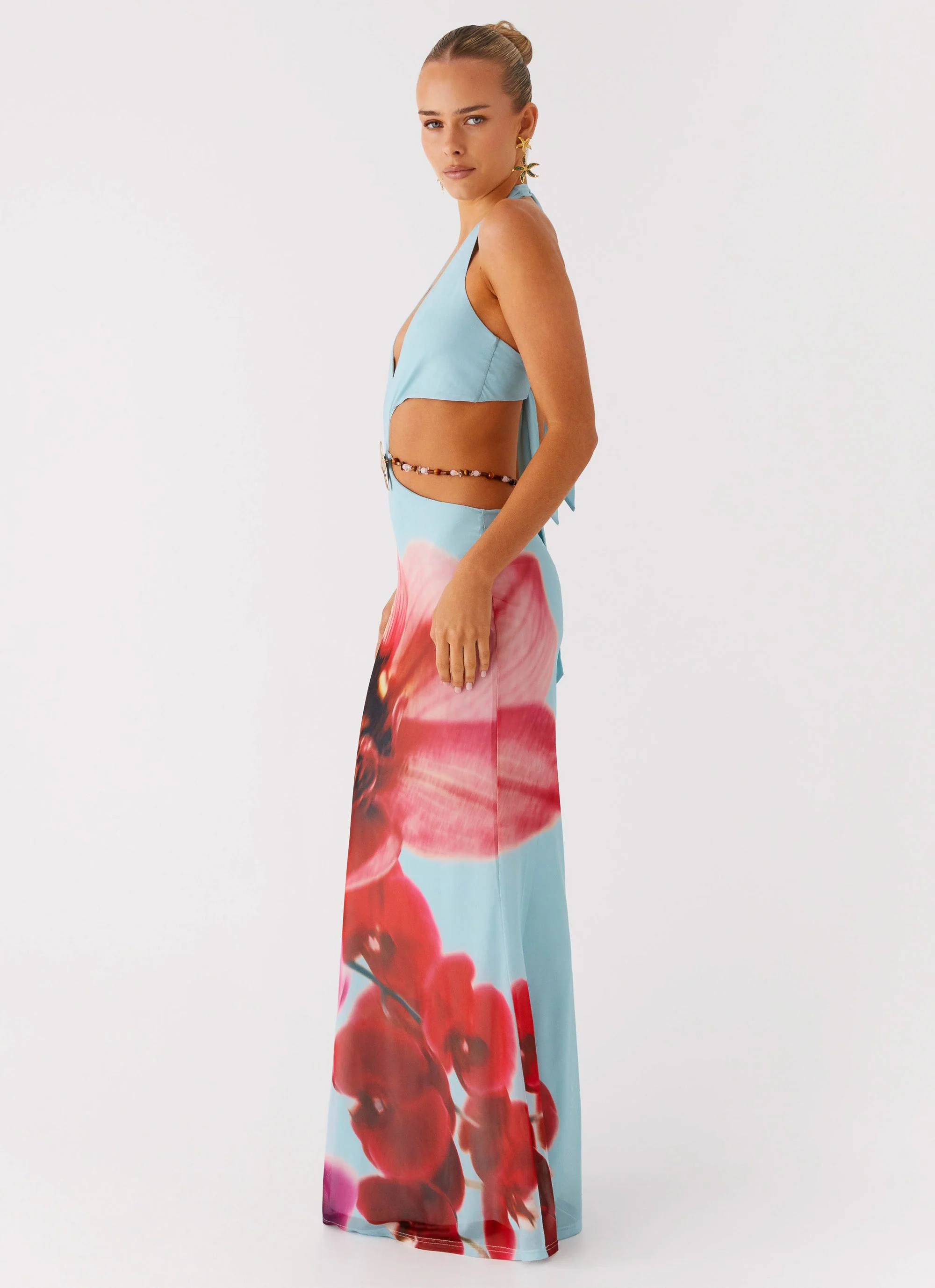 Time To Dance Maxi Dress - Turquoise Bloom - Image 2