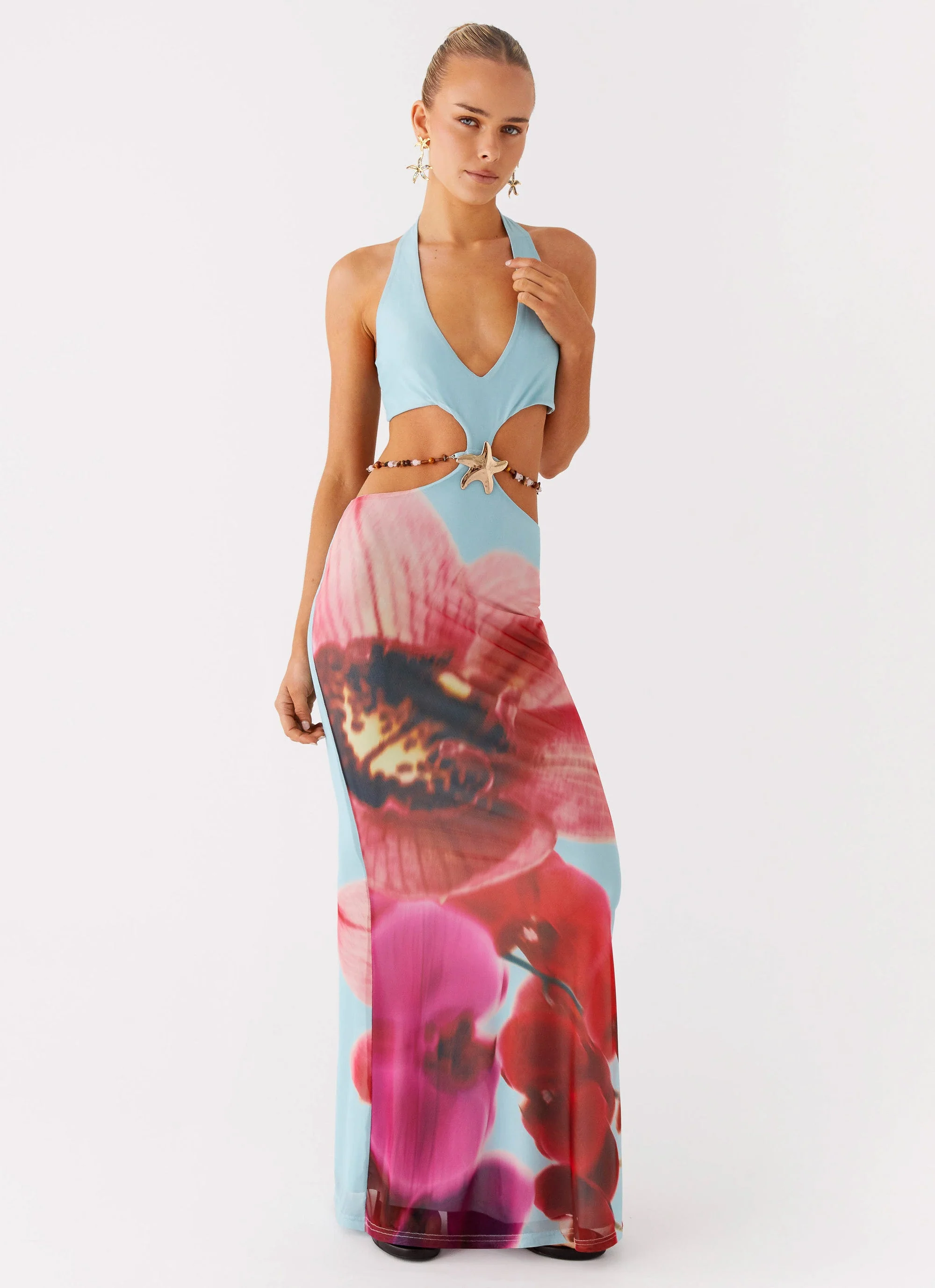 Time To Dance Maxi Dress - Turquoise Bloom - Image 4