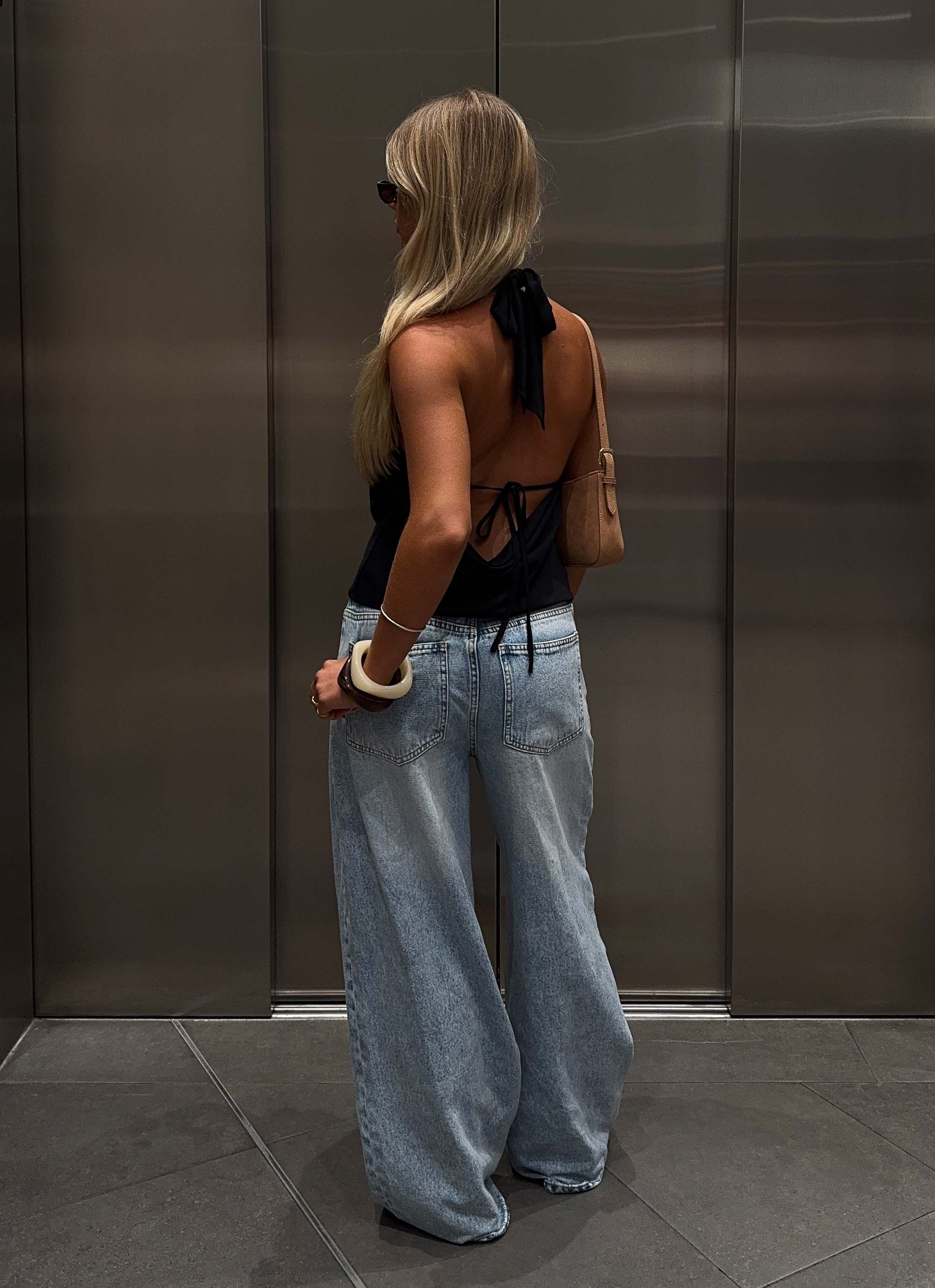 Timeless Wide Leg Jeans - Bleached Blue - Image 3