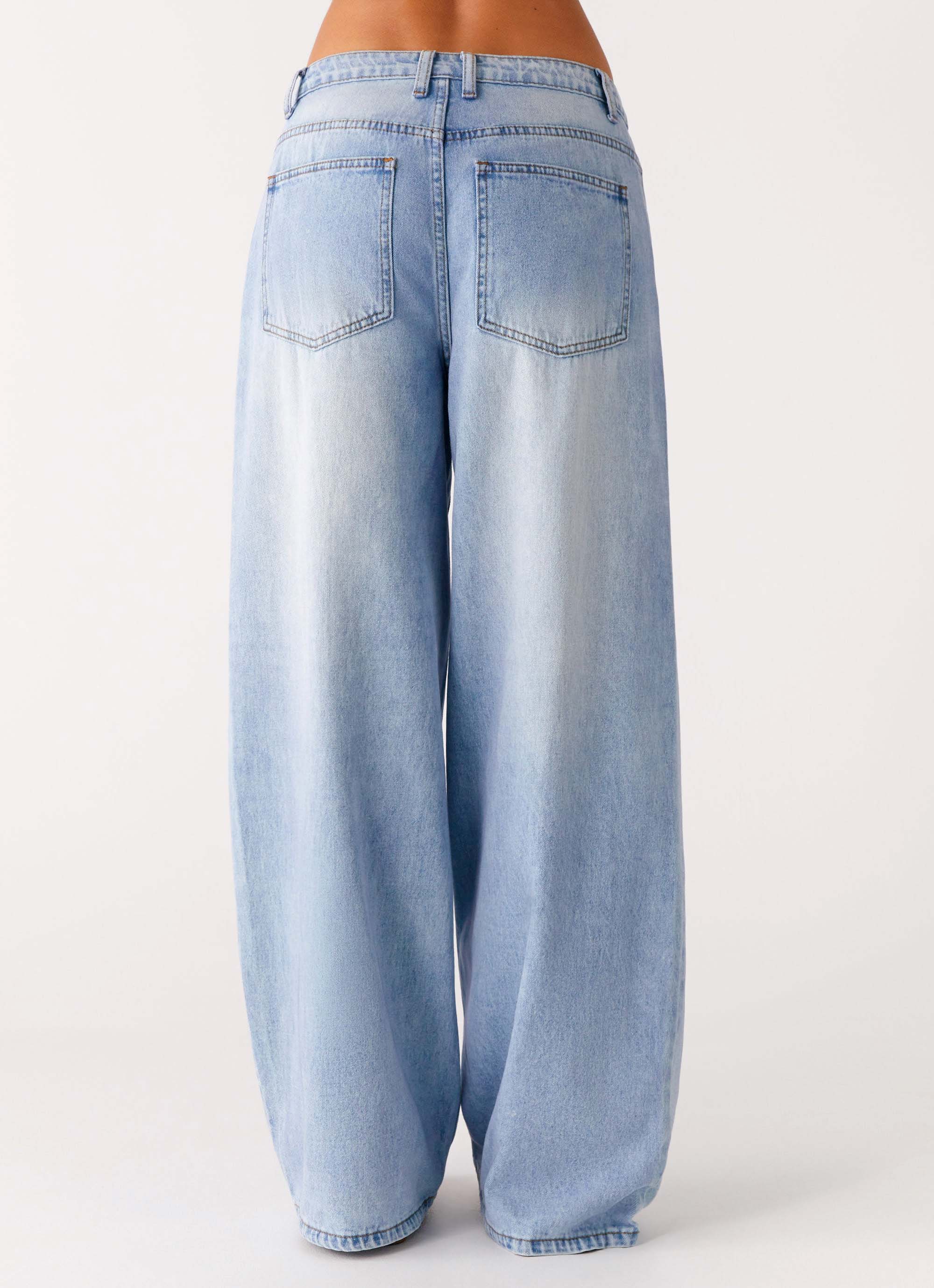 Timeless Wide Leg Jeans - Bleached Blue - Image 7