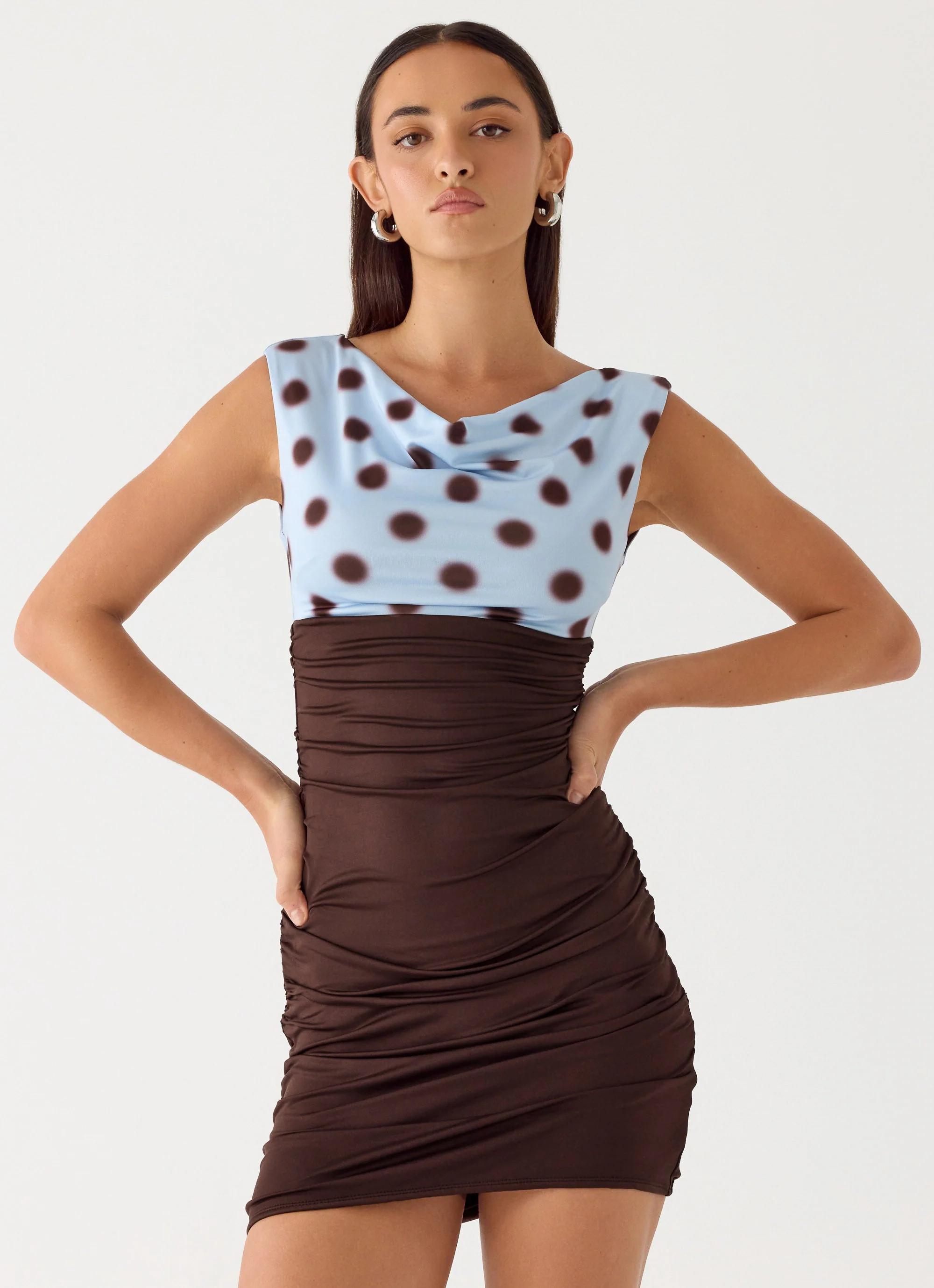 Times Two Mini Dress - Chocolate Dot - Image 5