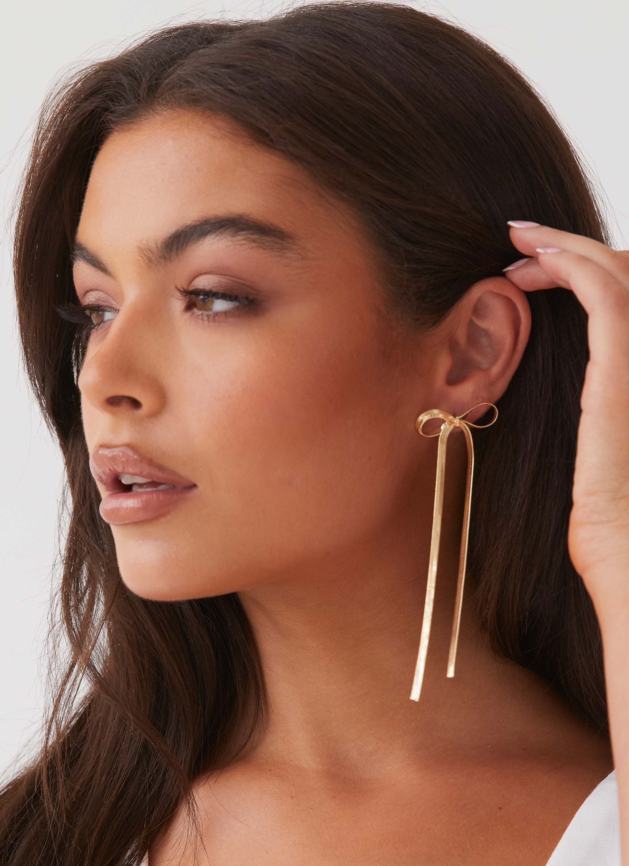 Tinka Bow Earrings - Gold - Image 2