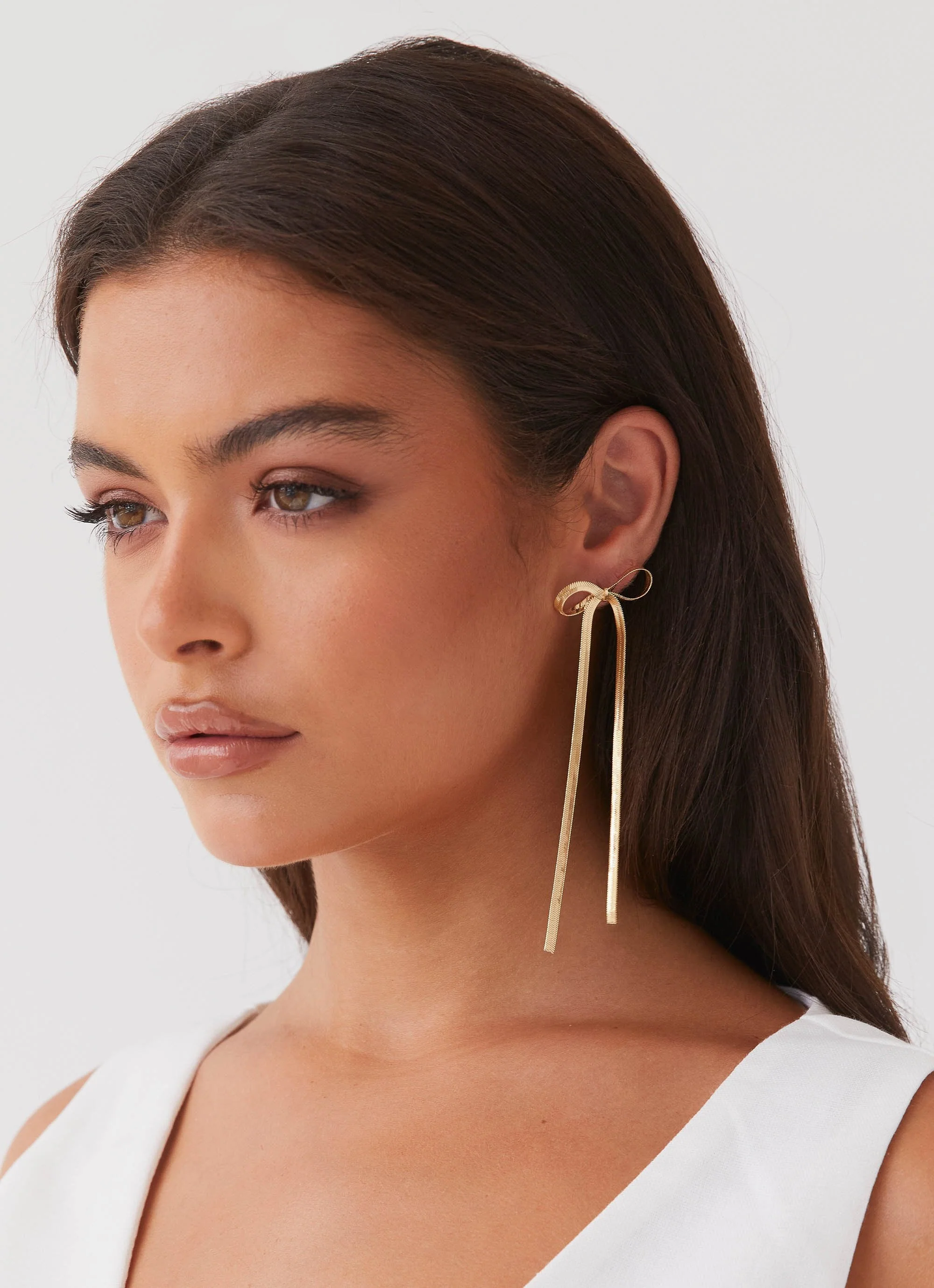 Tinka Bow Earrings - Gold - Image 3