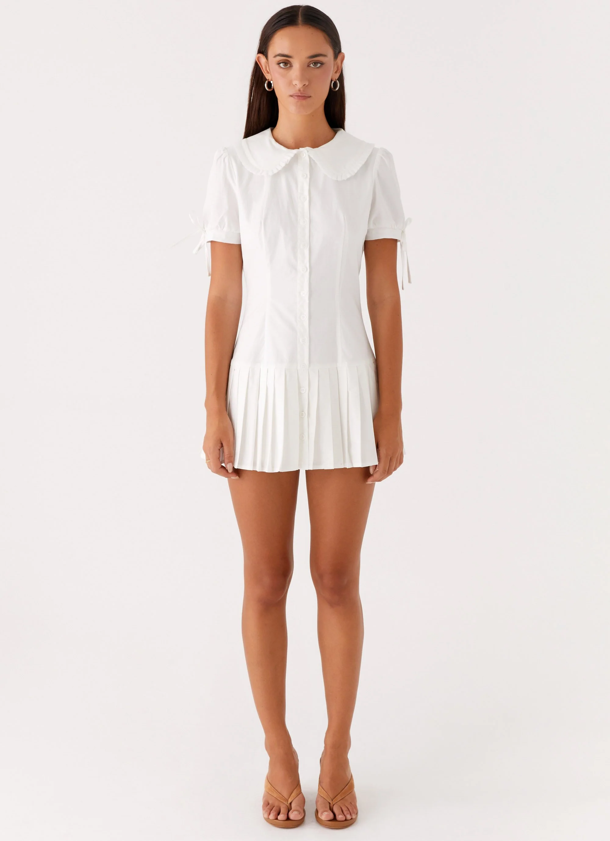 To Us Pleated Mini Dress - White - Image 2