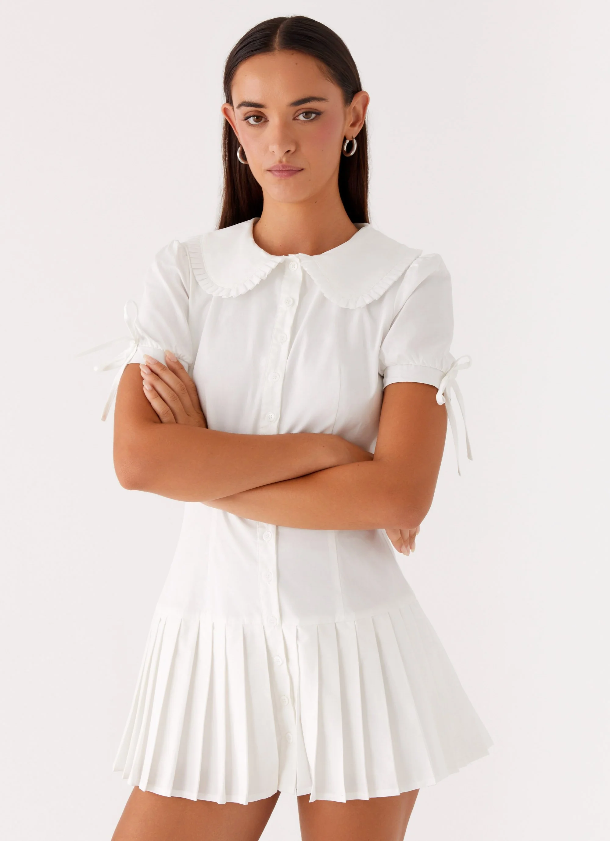 To Us Pleated Mini Dress - White - Image 5