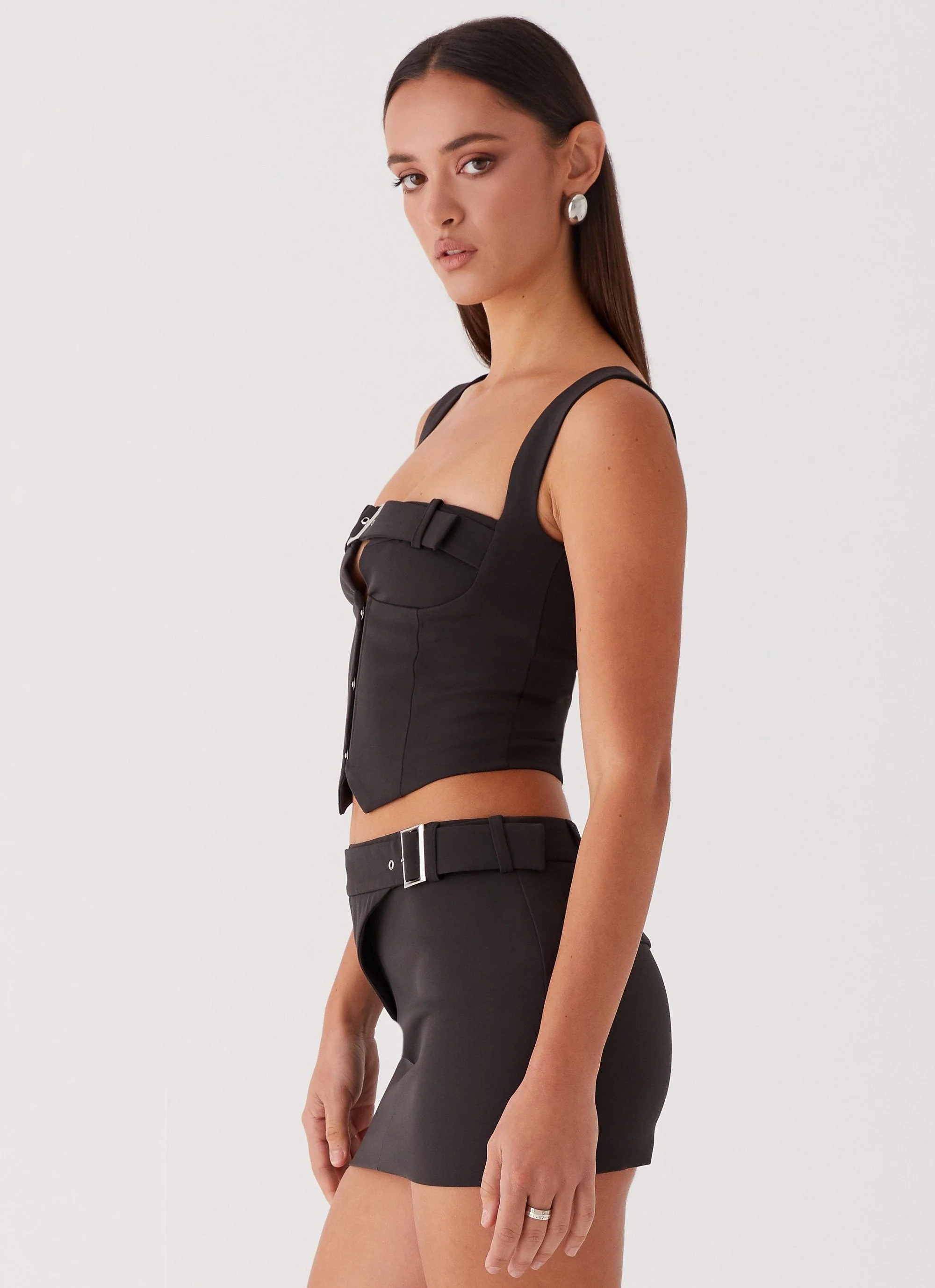 Too Many Nights Belt Mini Skirt - Black - Image 4