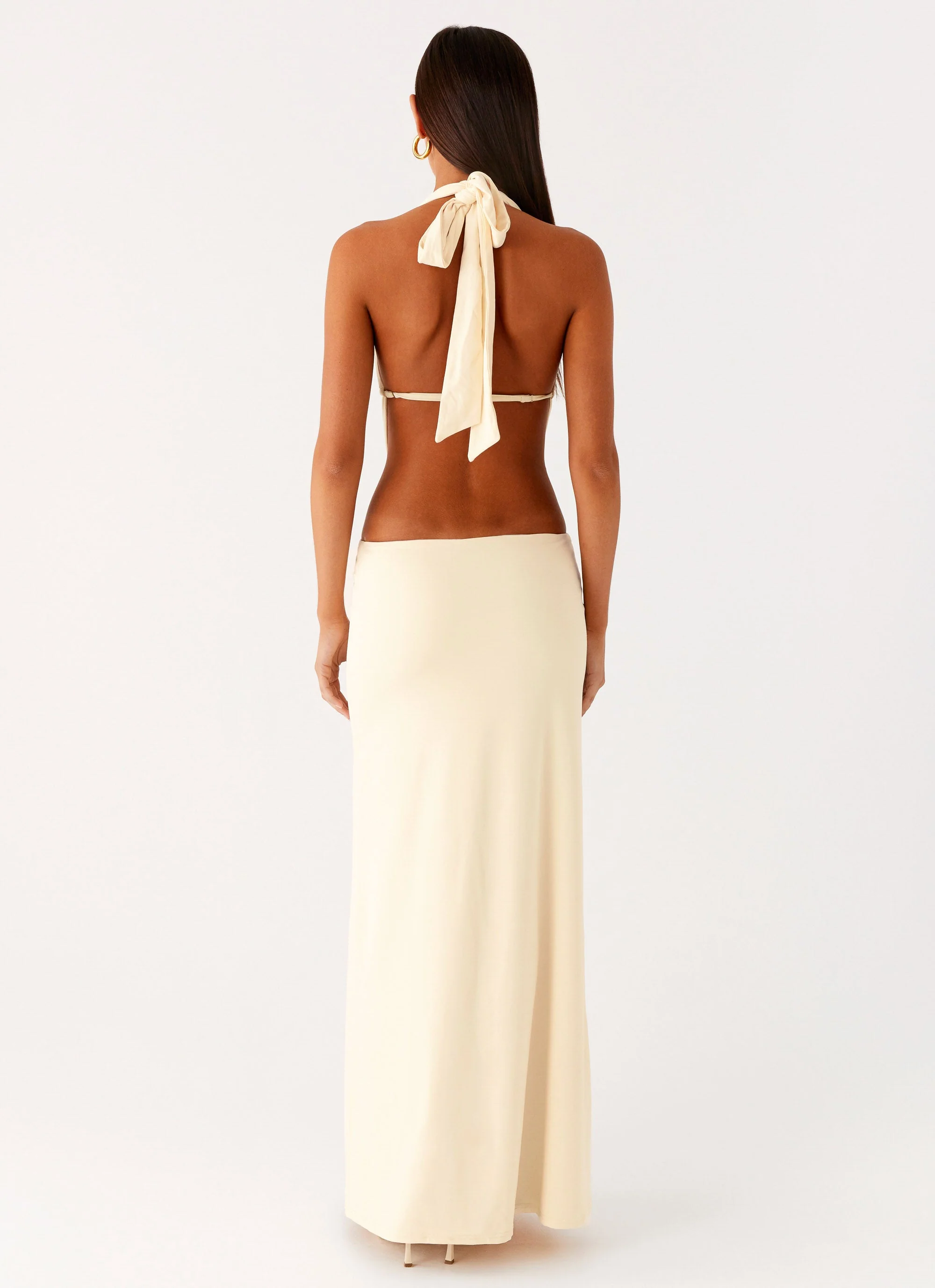 Torina Halter Maxi Dress - Lemon - Image 3