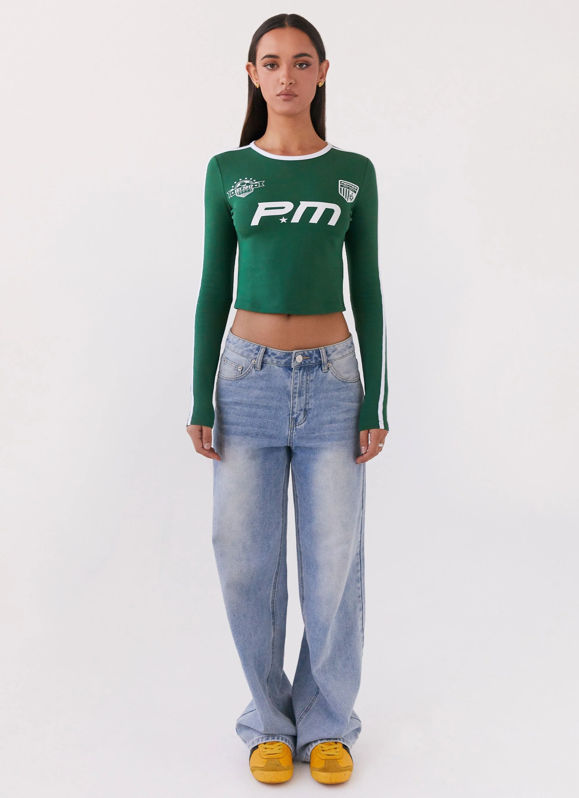 Touch Base Long Sleeve Top - Pine Green - Image 2