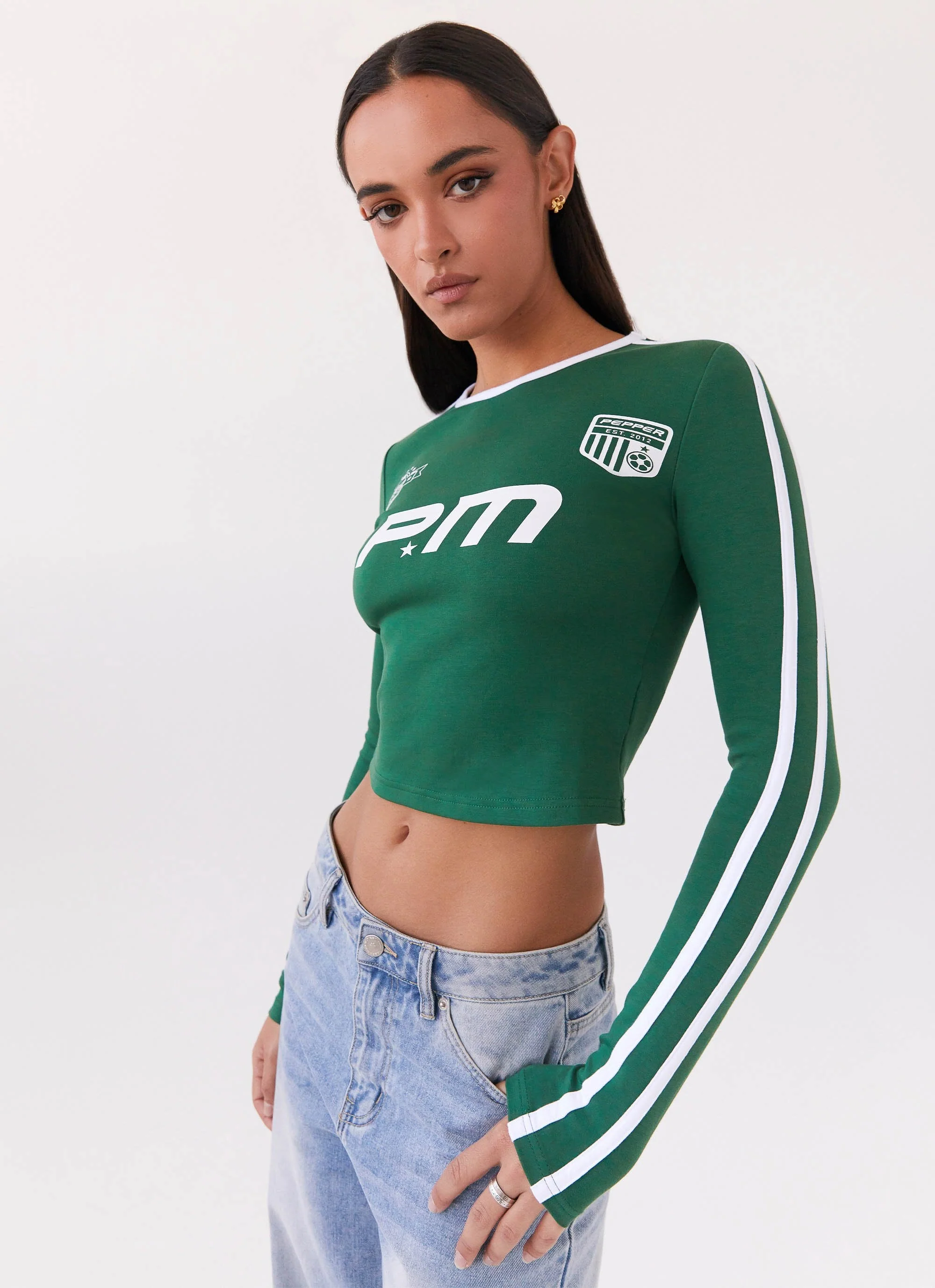 Touch Base Long Sleeve Top - Pine Green - Image 5