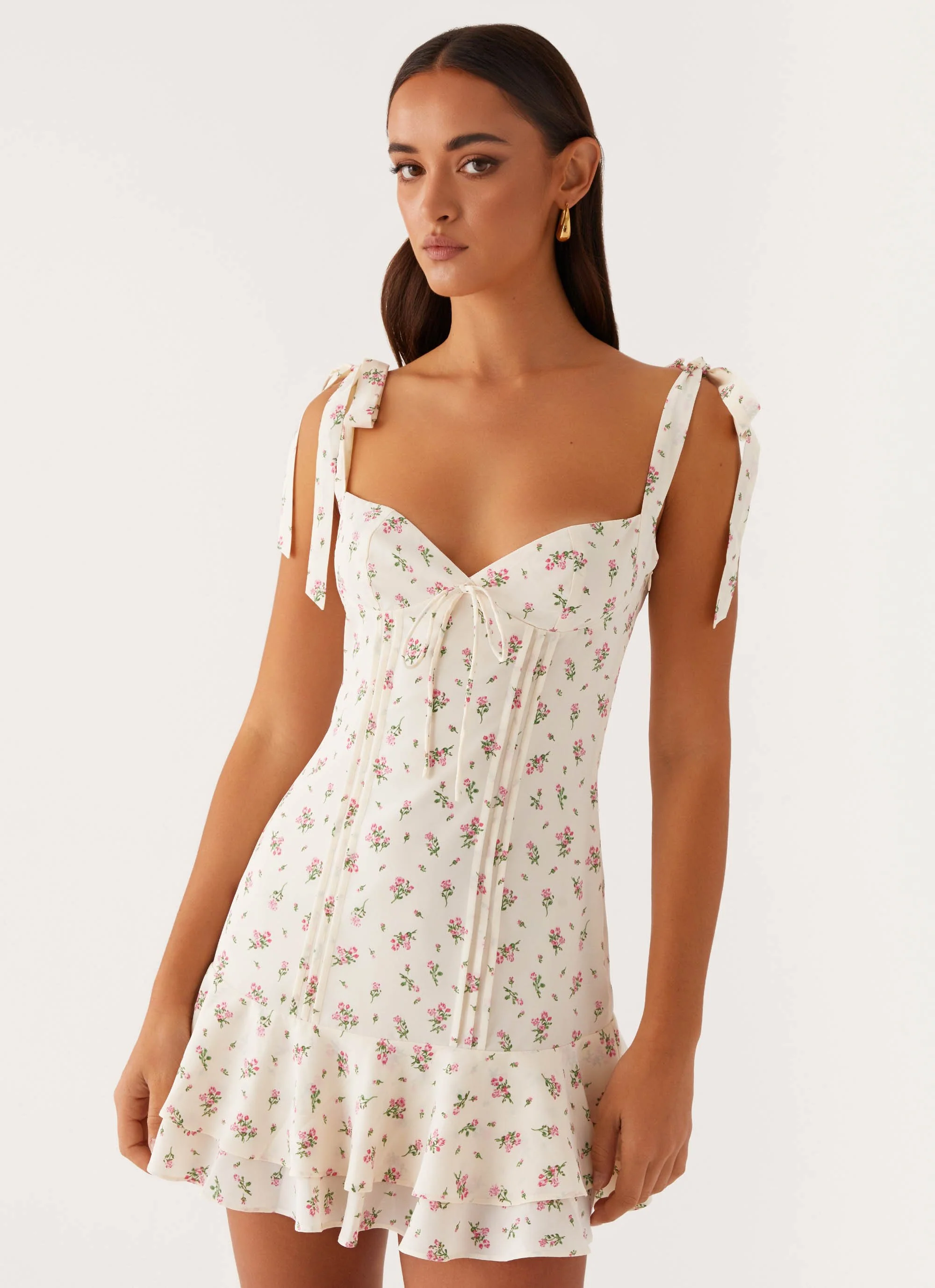 Tova Mini Dress - White Flower - Image 4