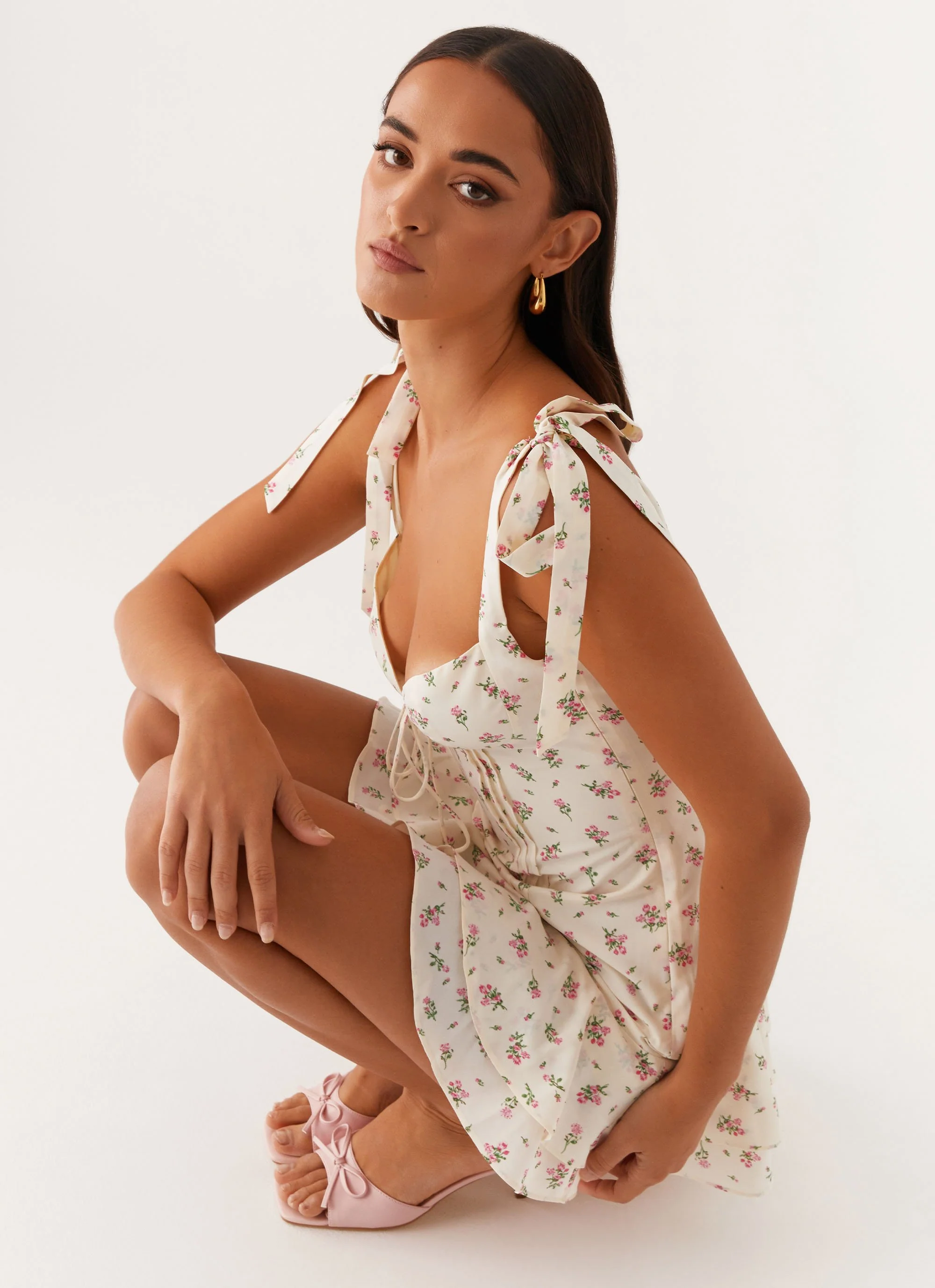 Tova Mini Dress - White Flower - Image 5