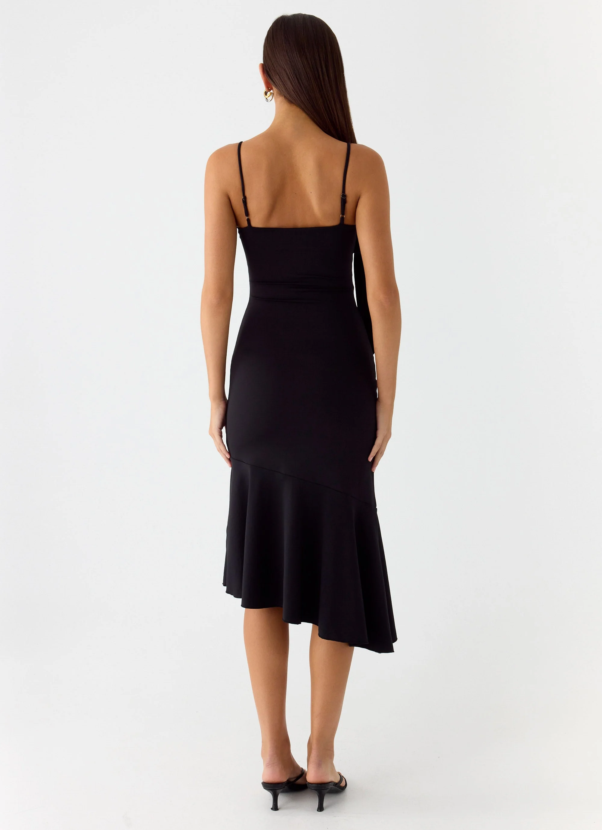Tranquility Asymmetric Midi Dress - Black - Image 3