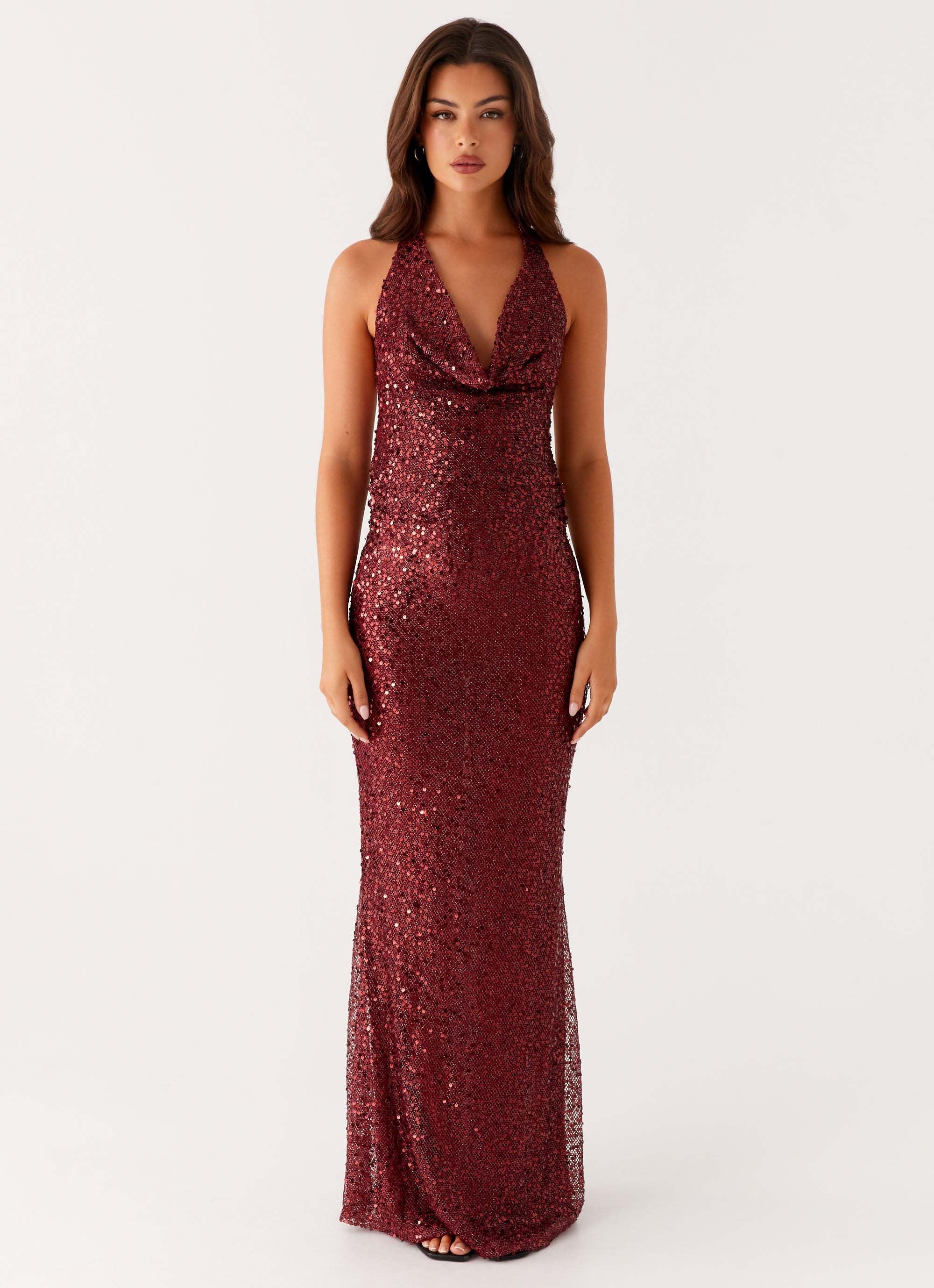 Treasured Sequin Maxi Dress - Fuchsia - Image 4