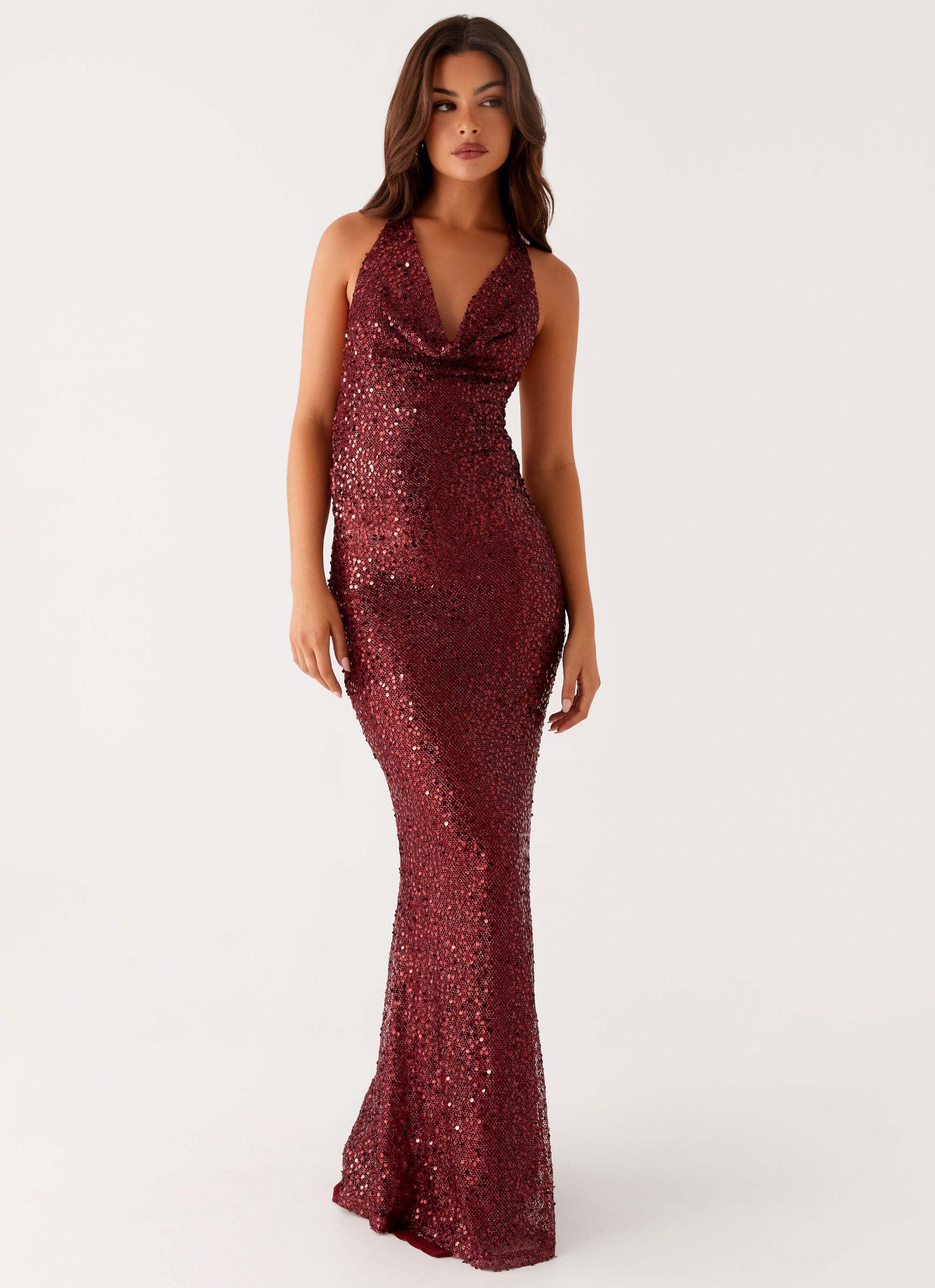Treasured Sequin Maxi Dress - Fuchsia - Image 6