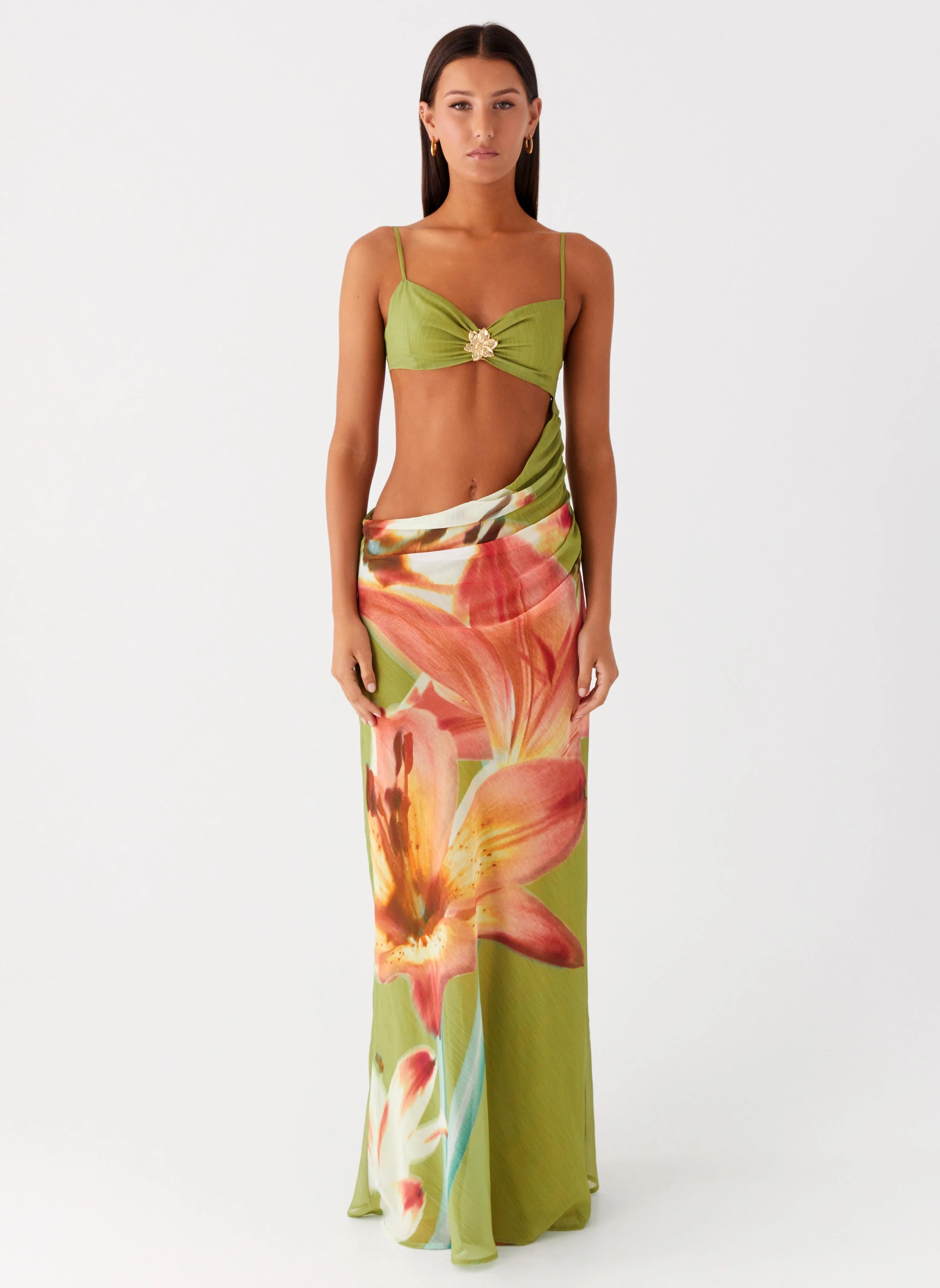 Tropic Rush Cut Out Maxi Dress - Jungle Floral - Image 2