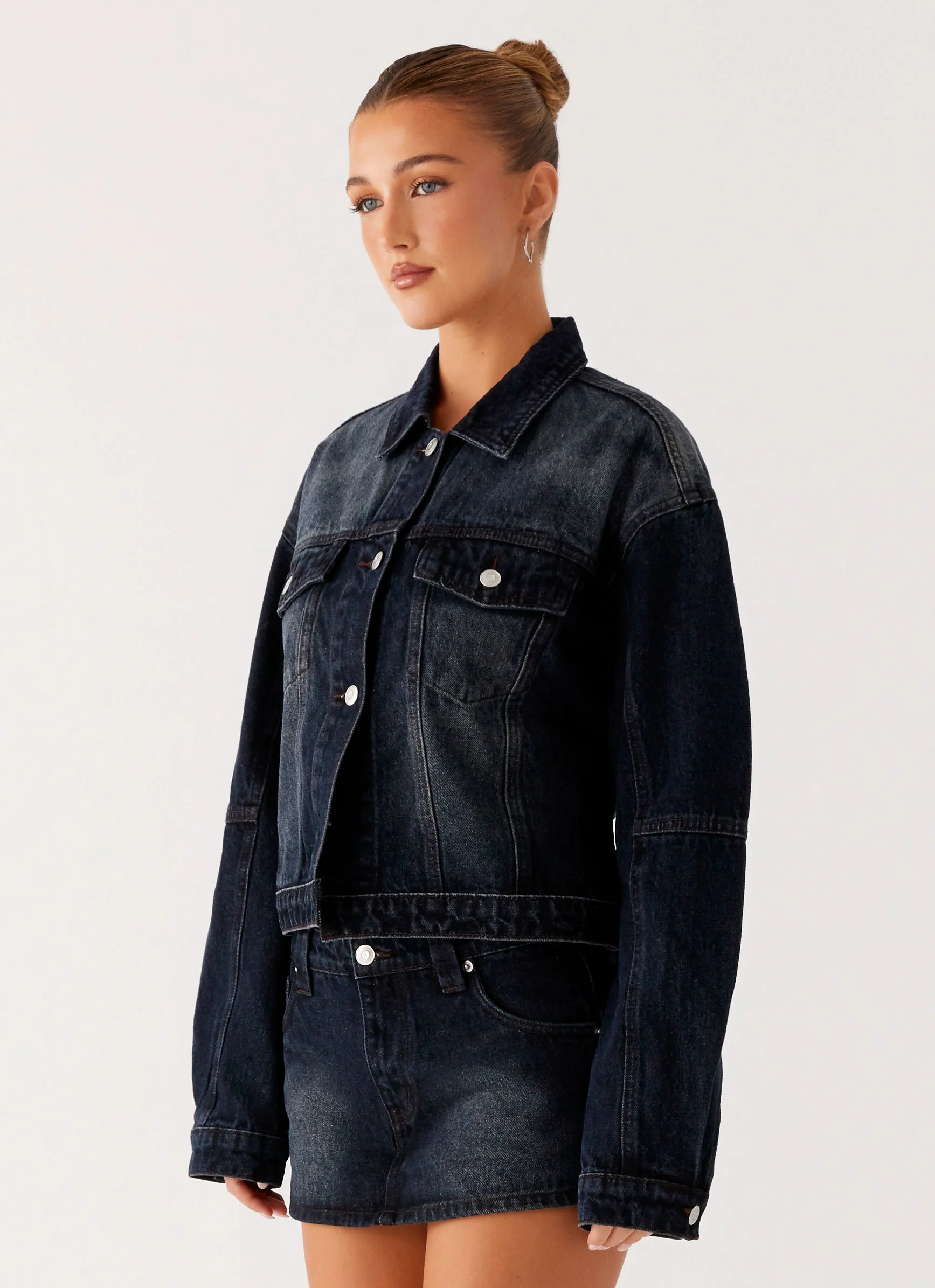 Tropics Denim Jacket - Washed Dark Blue - Image 2