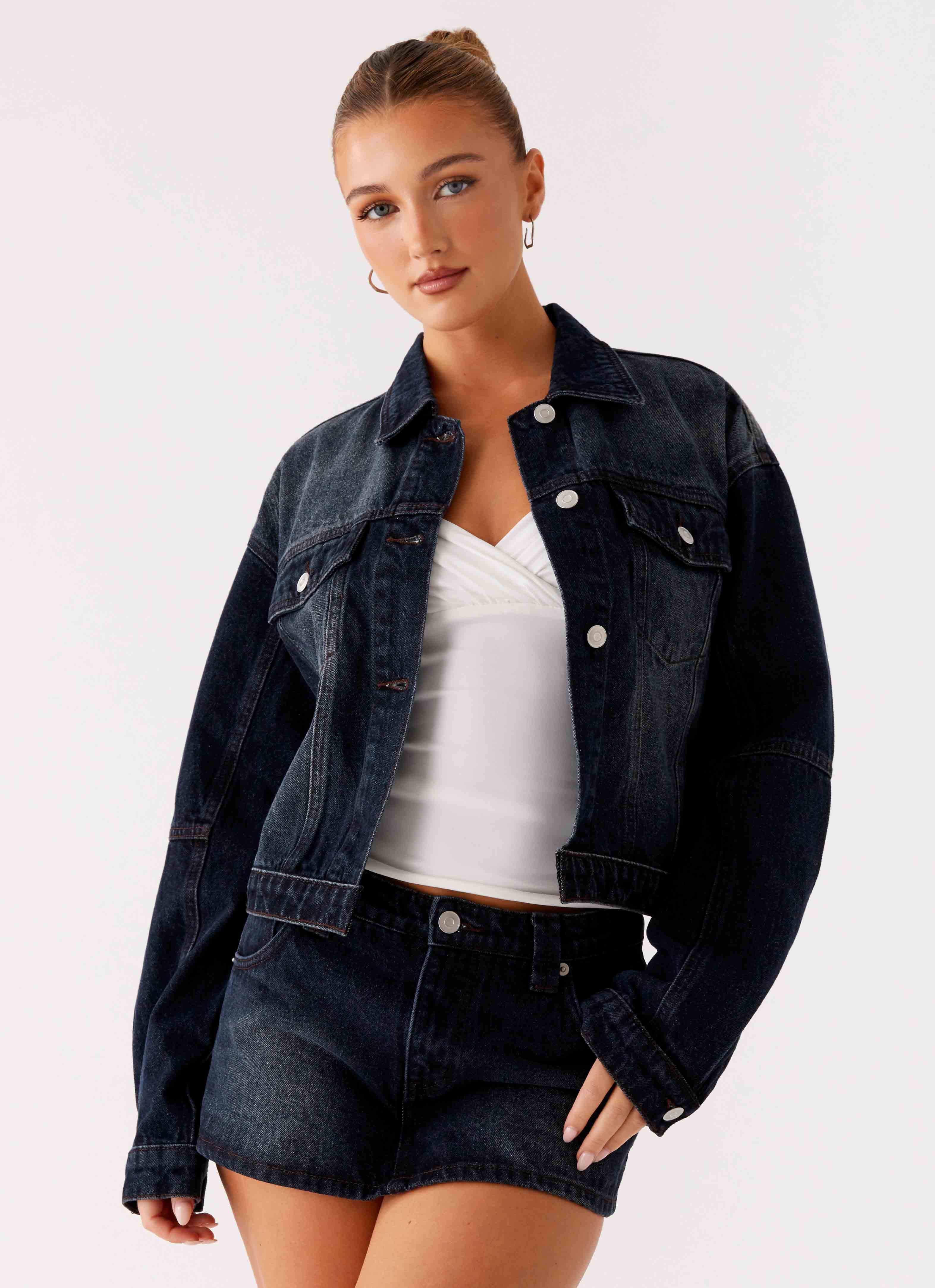 Tropics Denim Jacket - Washed Dark Blue - Image 4