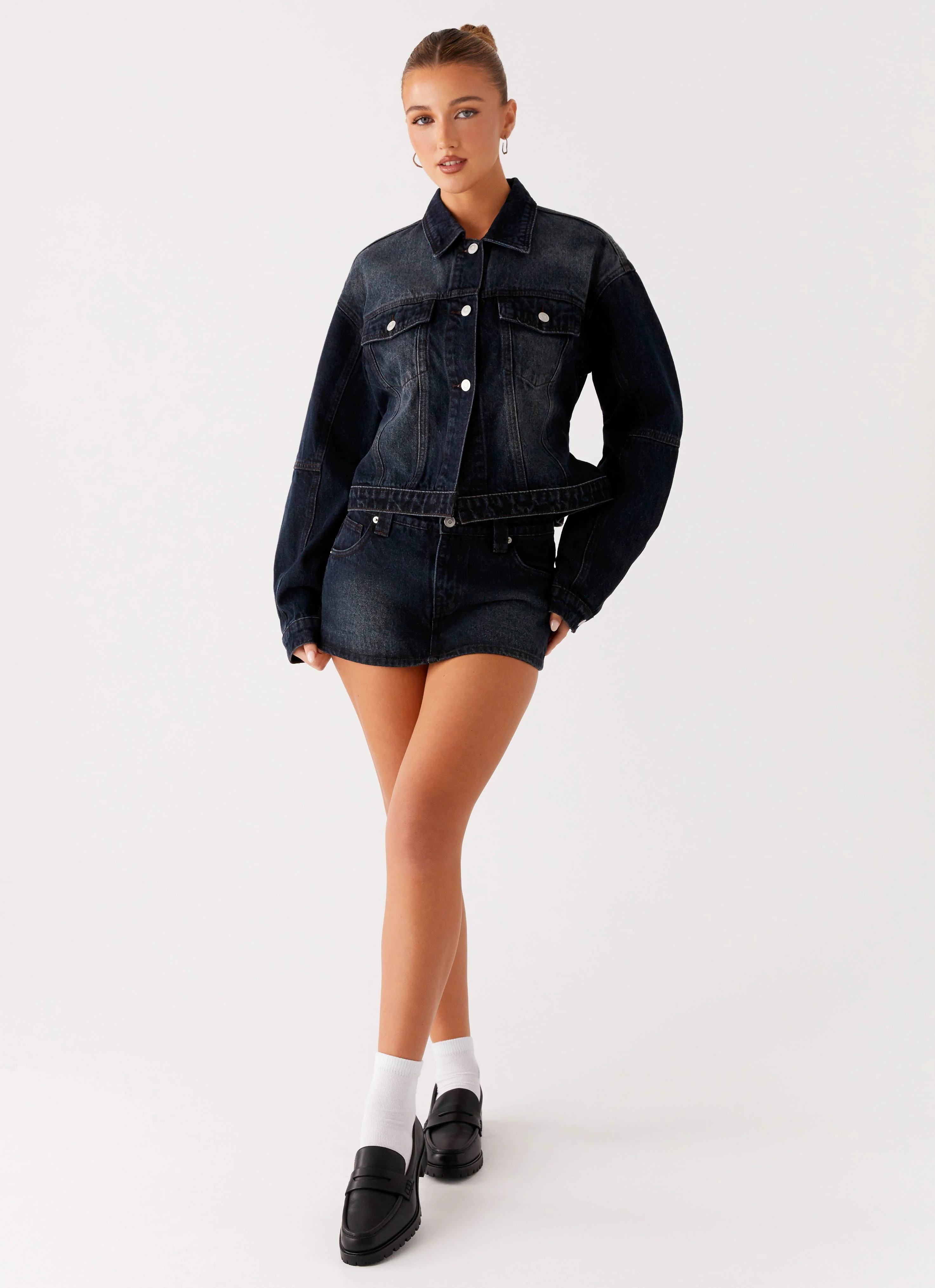 Tropics Denim Jacket - Washed Dark Blue - Image 6
