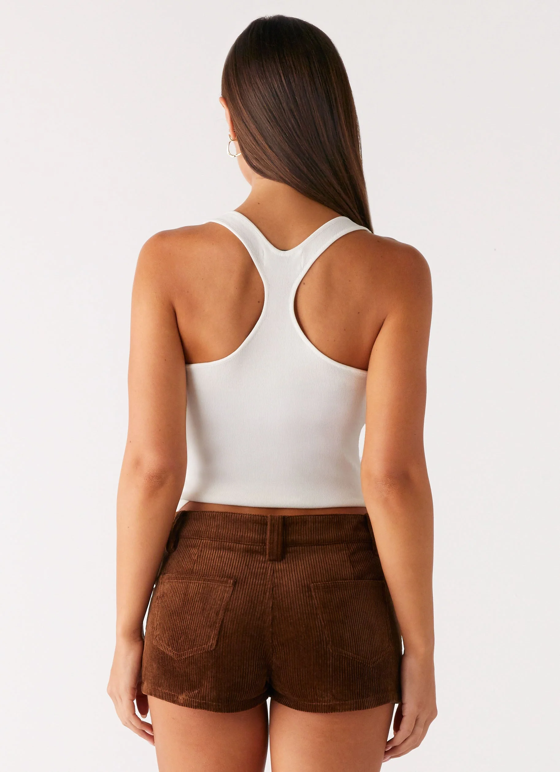 Tropics Low Rise Cord Mini Skort - Walnut - Image 4