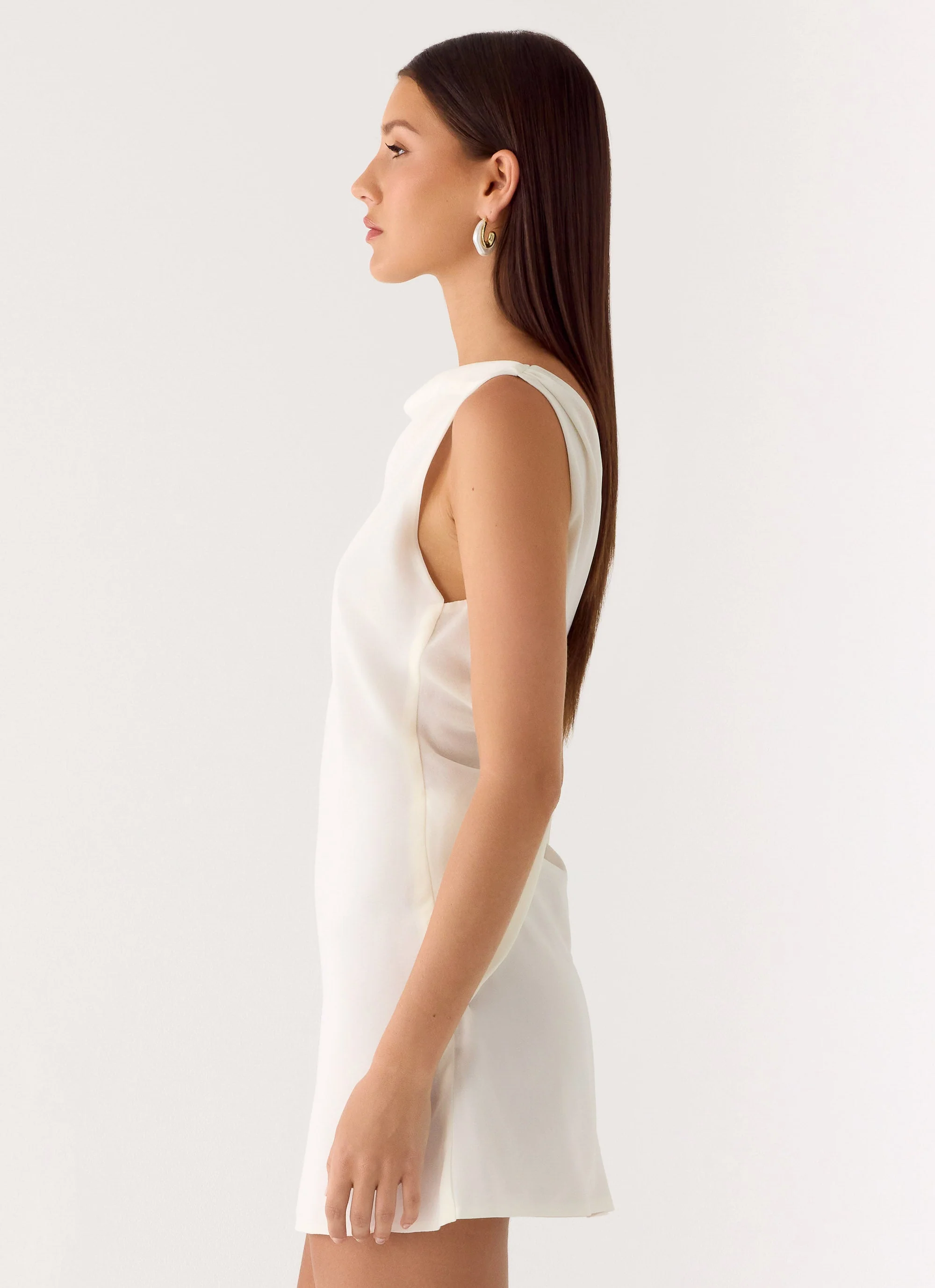 Tuscan Glow Chiffon Mini Dress - Ivory - Image 2