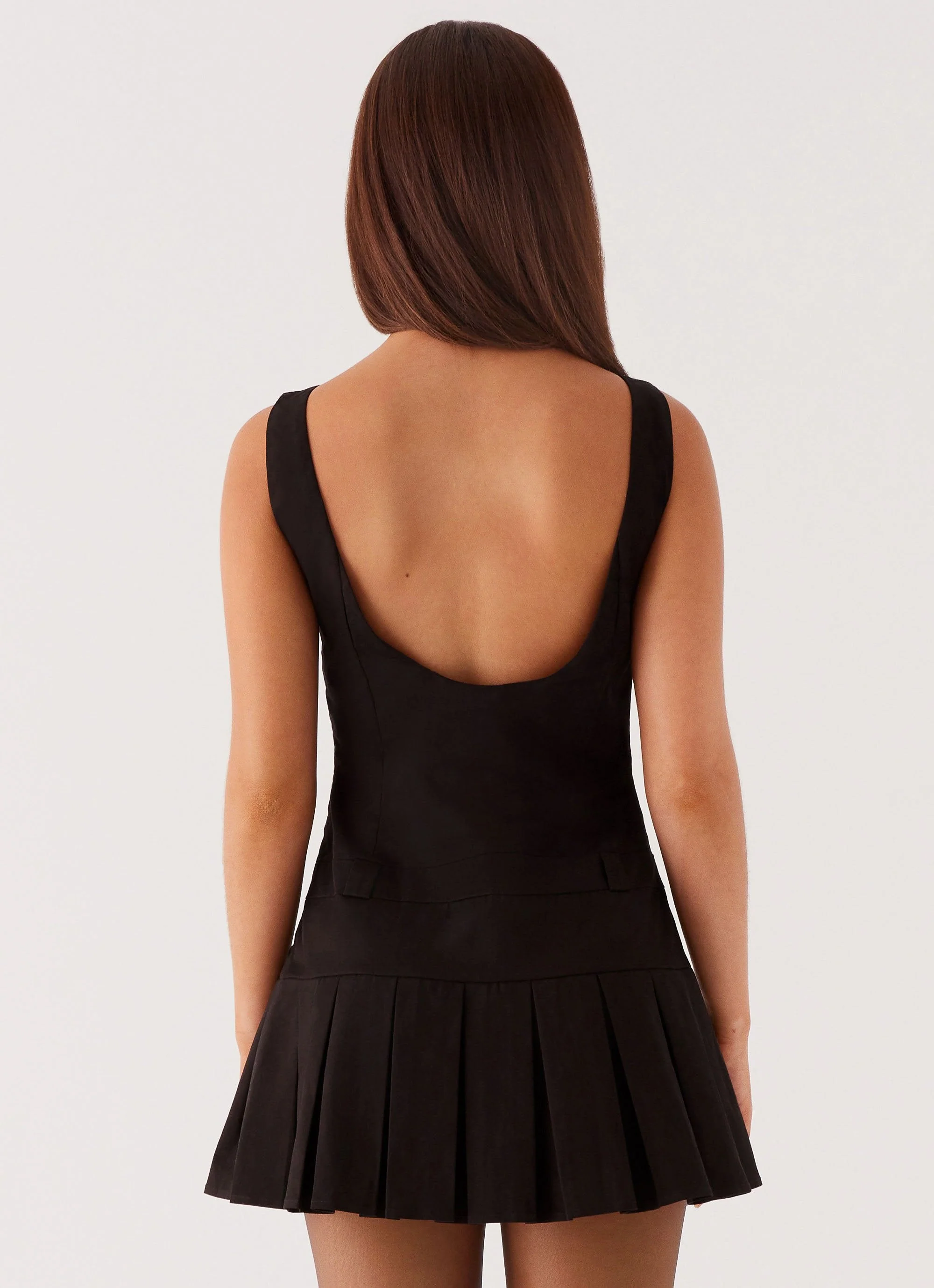 Twilight Pleated Mini Dress - Black - Image 6