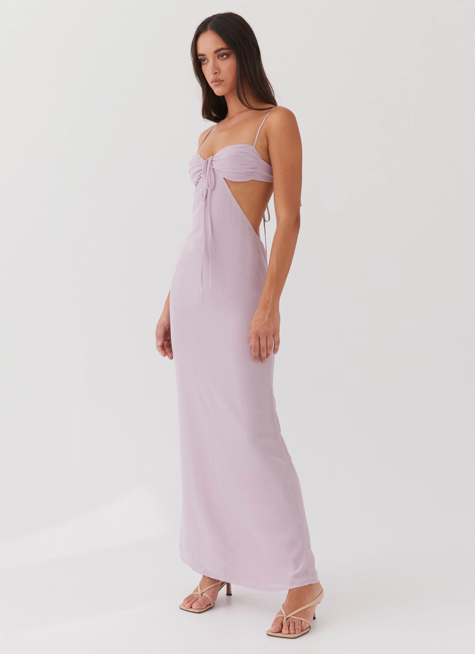Tyra Ruched Maxi Dress - Lavender - Image 4