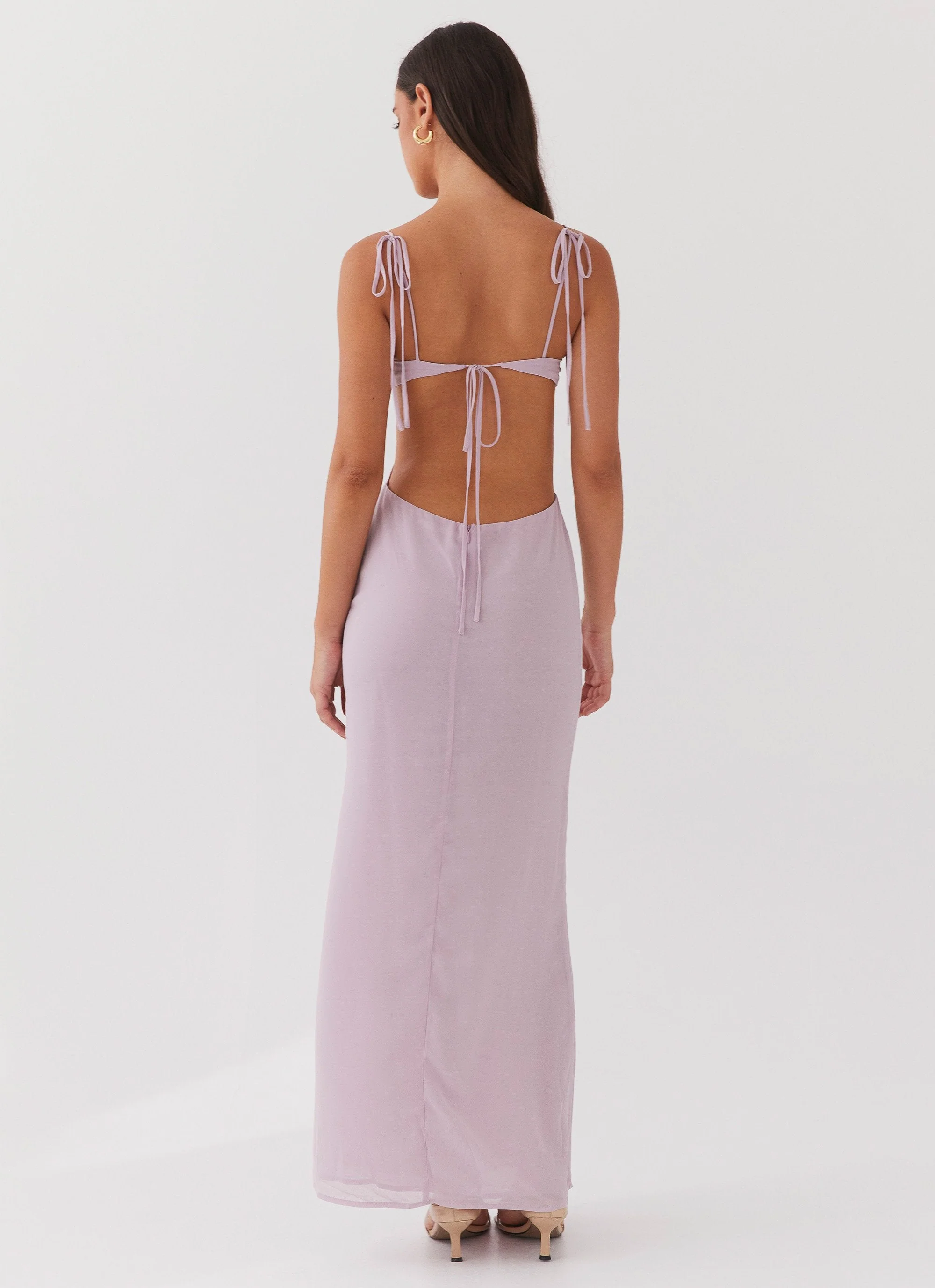 Tyra Ruched Maxi Dress - Lavender - Image 5