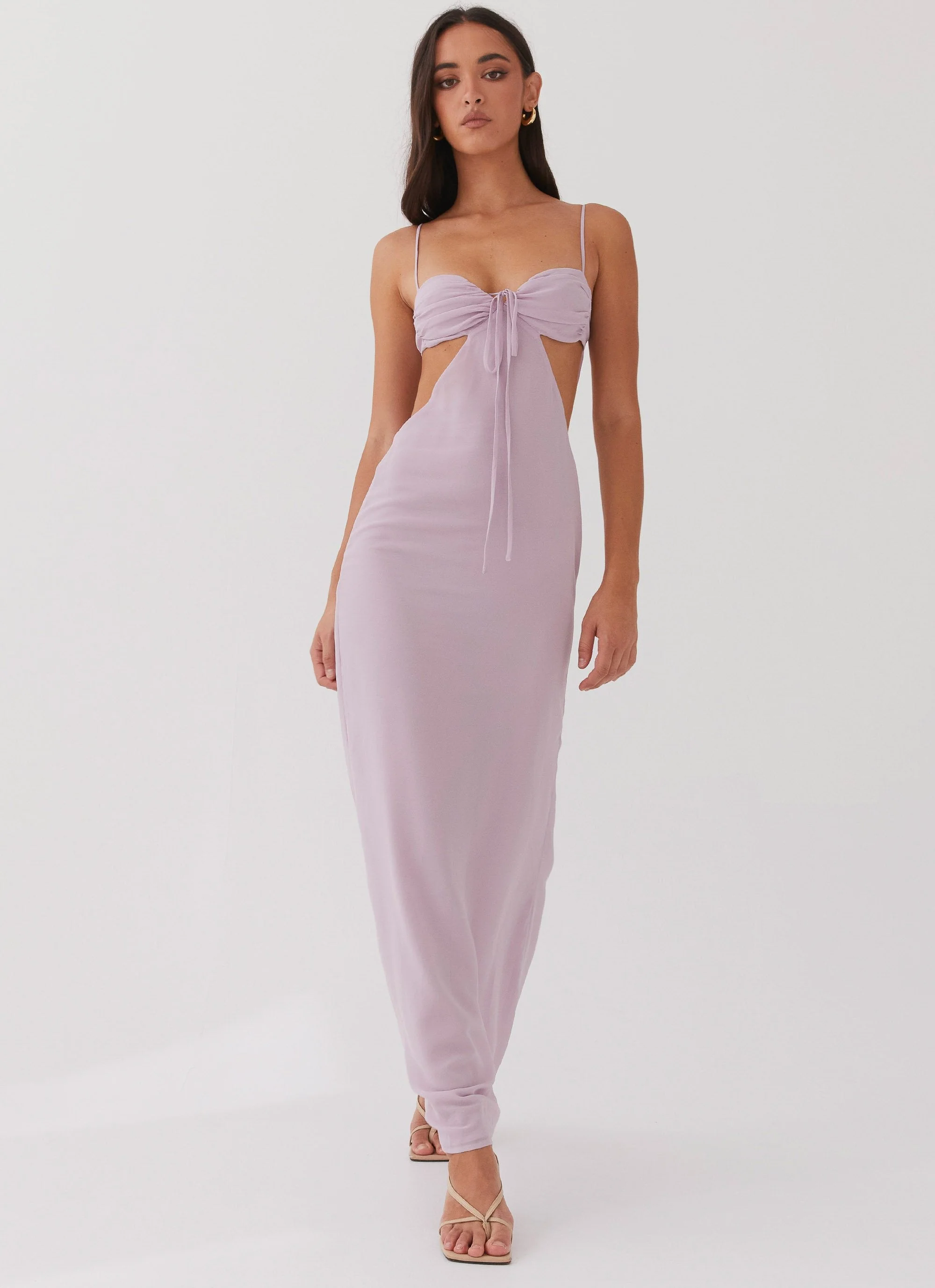 Tyra Ruched Maxi Dress - Lavender - Image 6