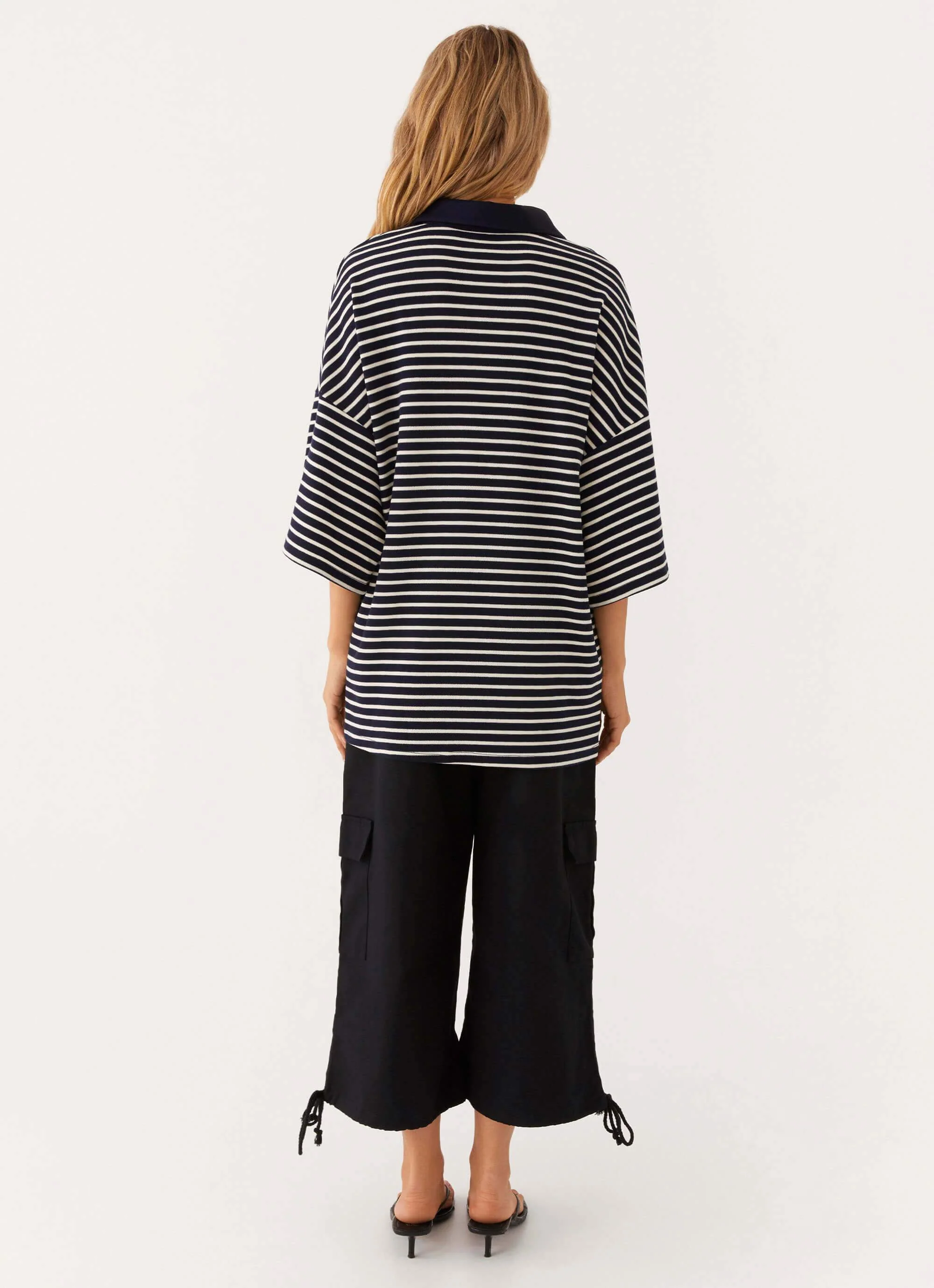 Undefeated Oversized Polo Top - Stripe - Image 5