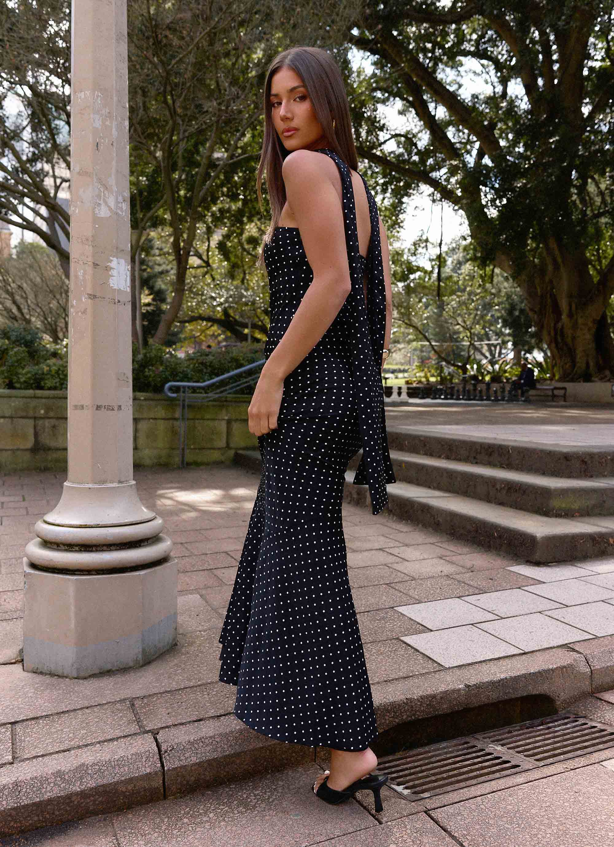 Under The Pagoda Maxi Dress - Black Polkadot - Image 4
