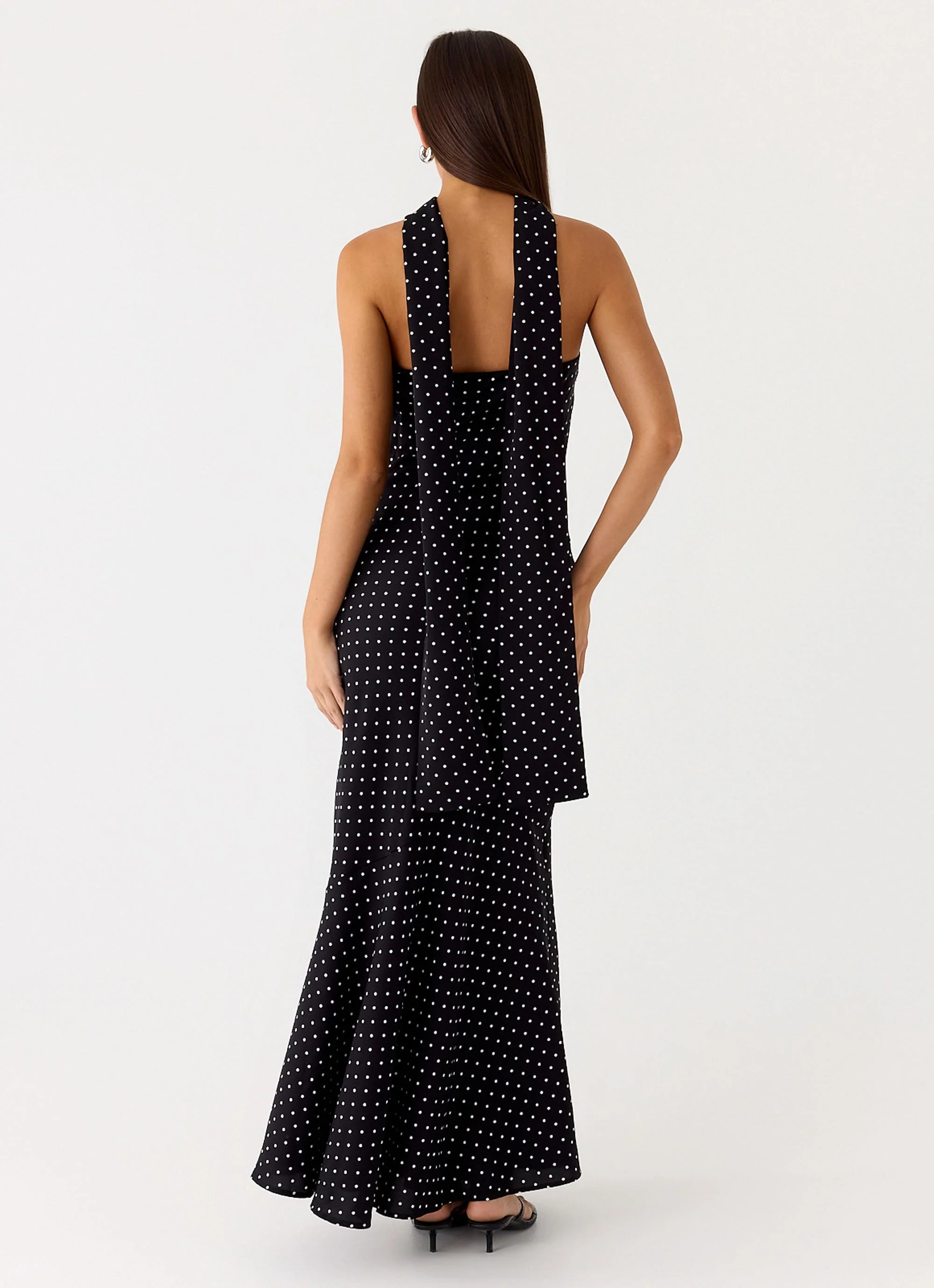 Under The Pagoda Maxi Dress - Black Polkadot - Image 7