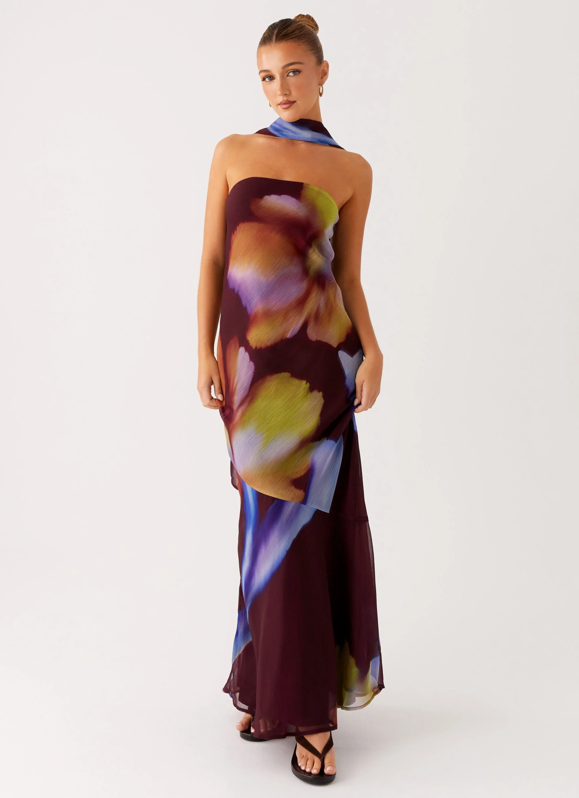 Under The Pagoda Maxi Dress - Dark Floral - Image 3