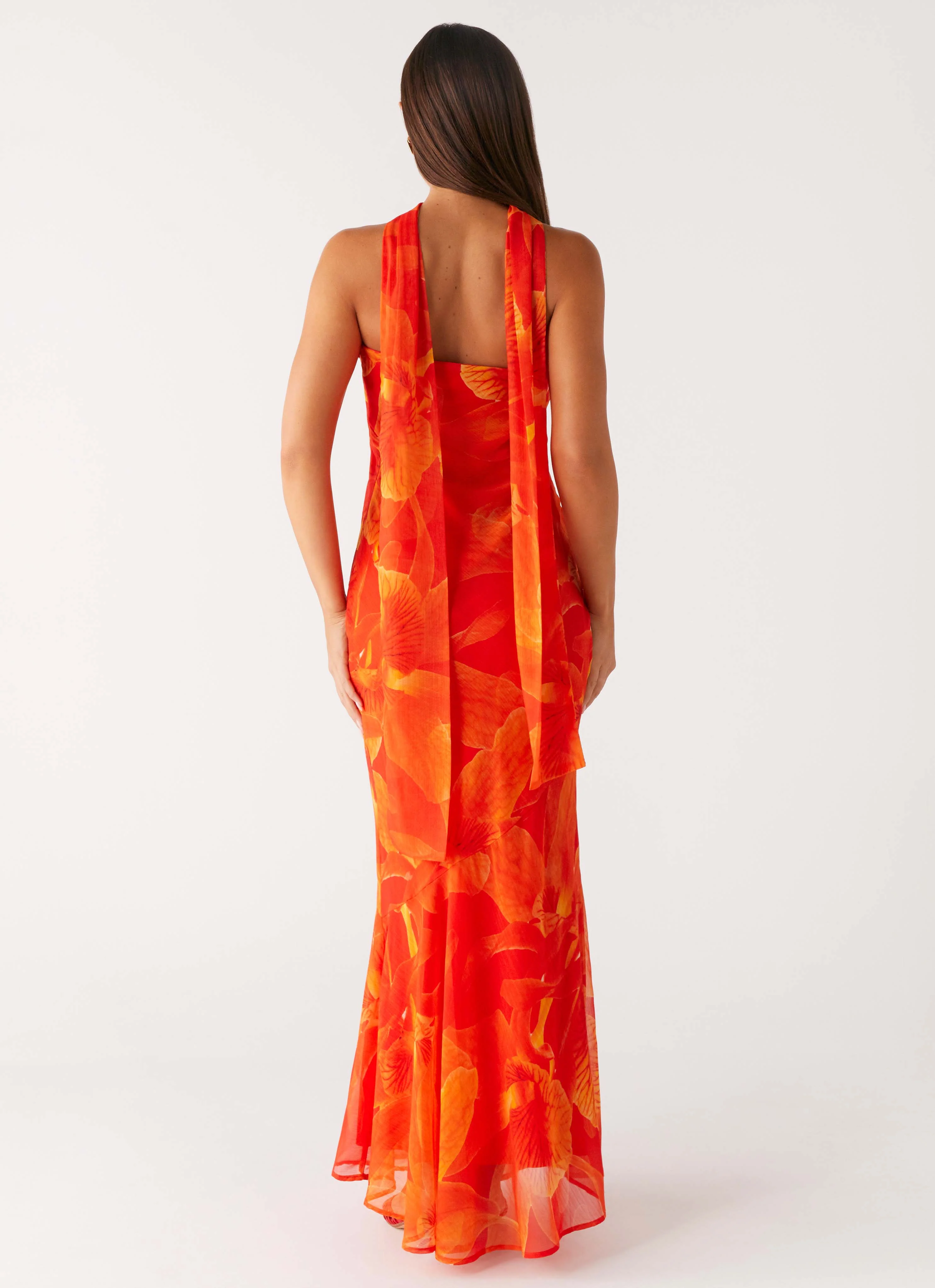 Under The Pagoda Maxi Dress - Orange Floral - Image 3