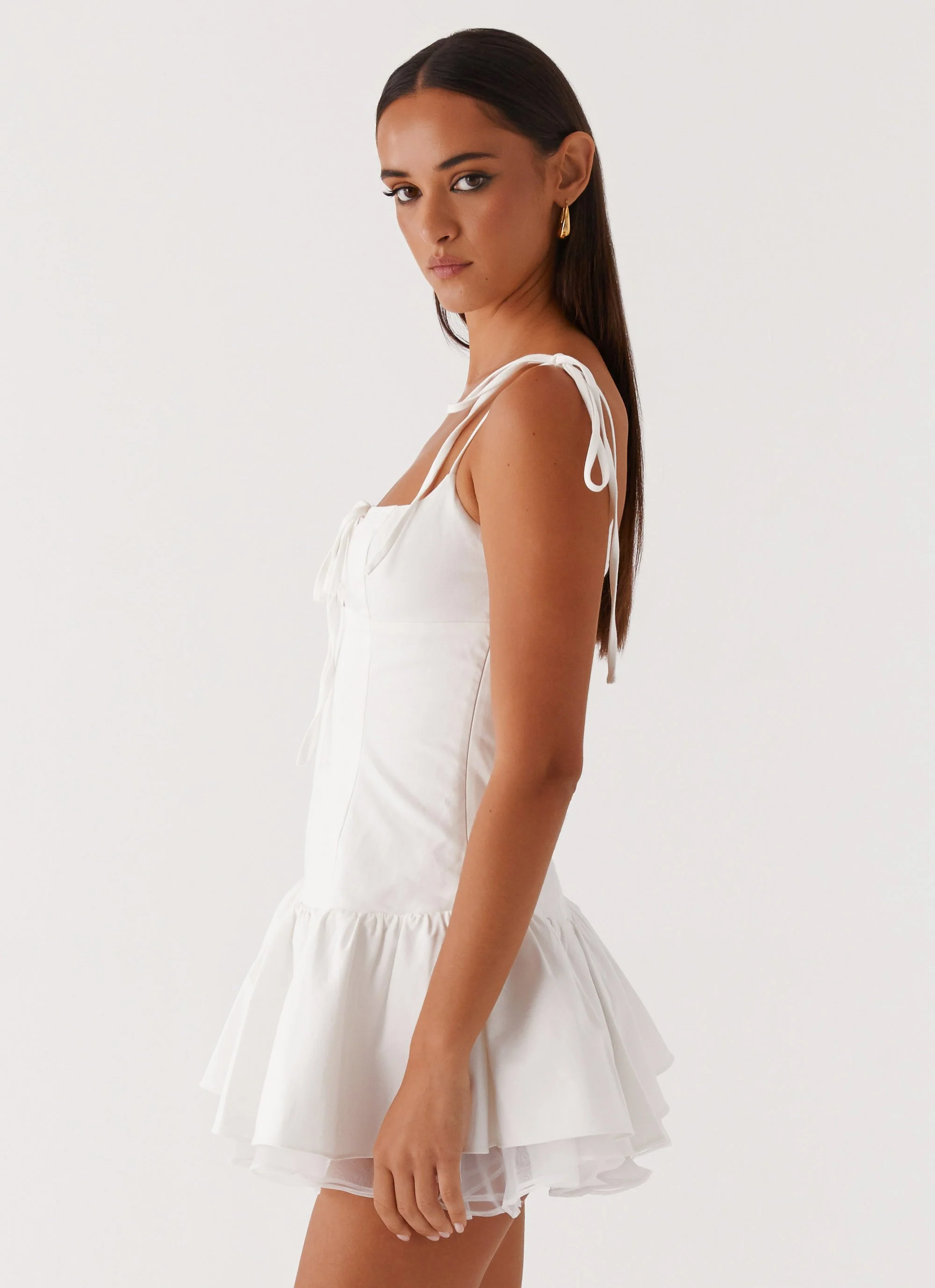 Valene Mini Dress - White - Image 4