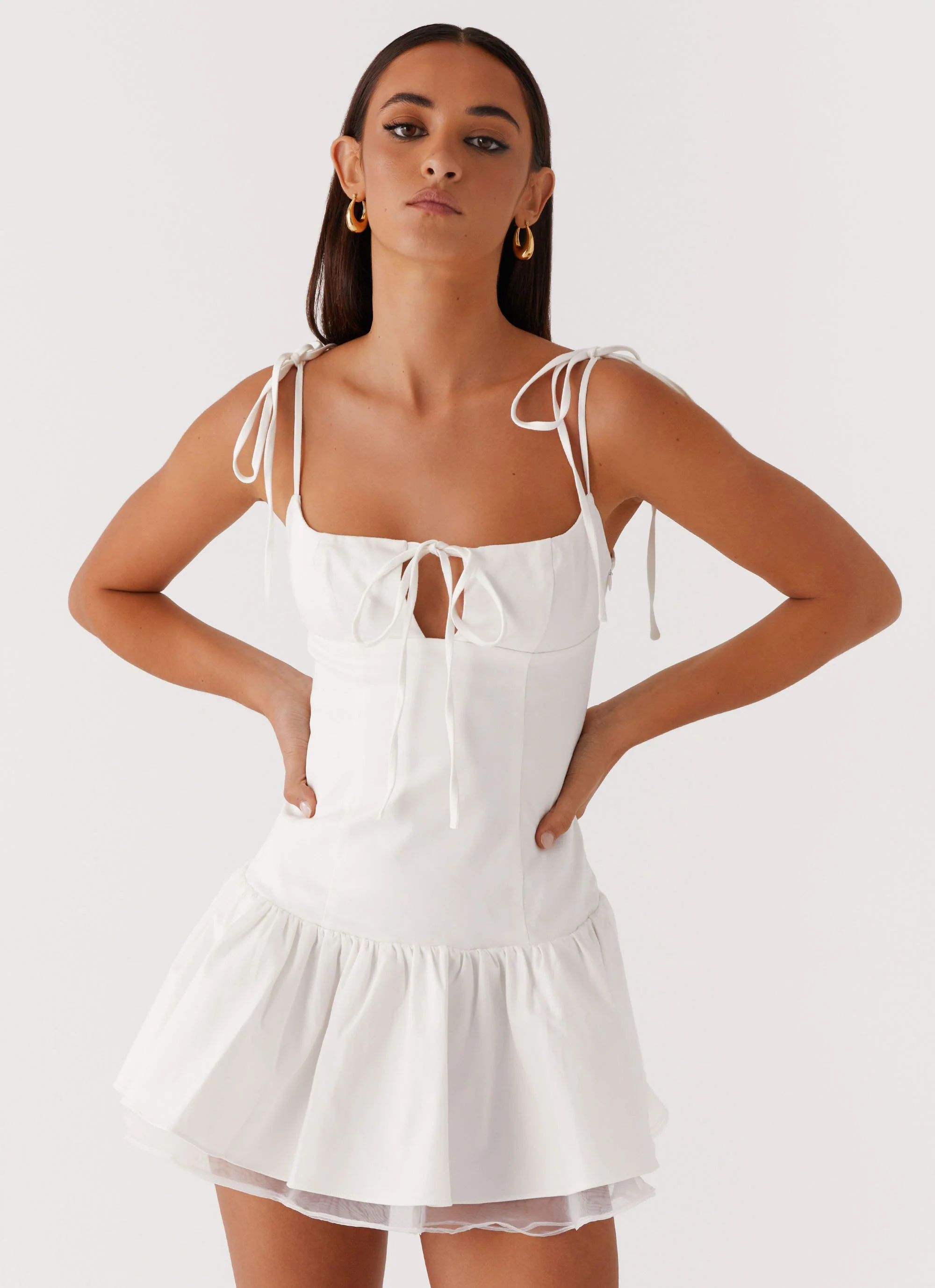 Valene Mini Dress - White - Image 5