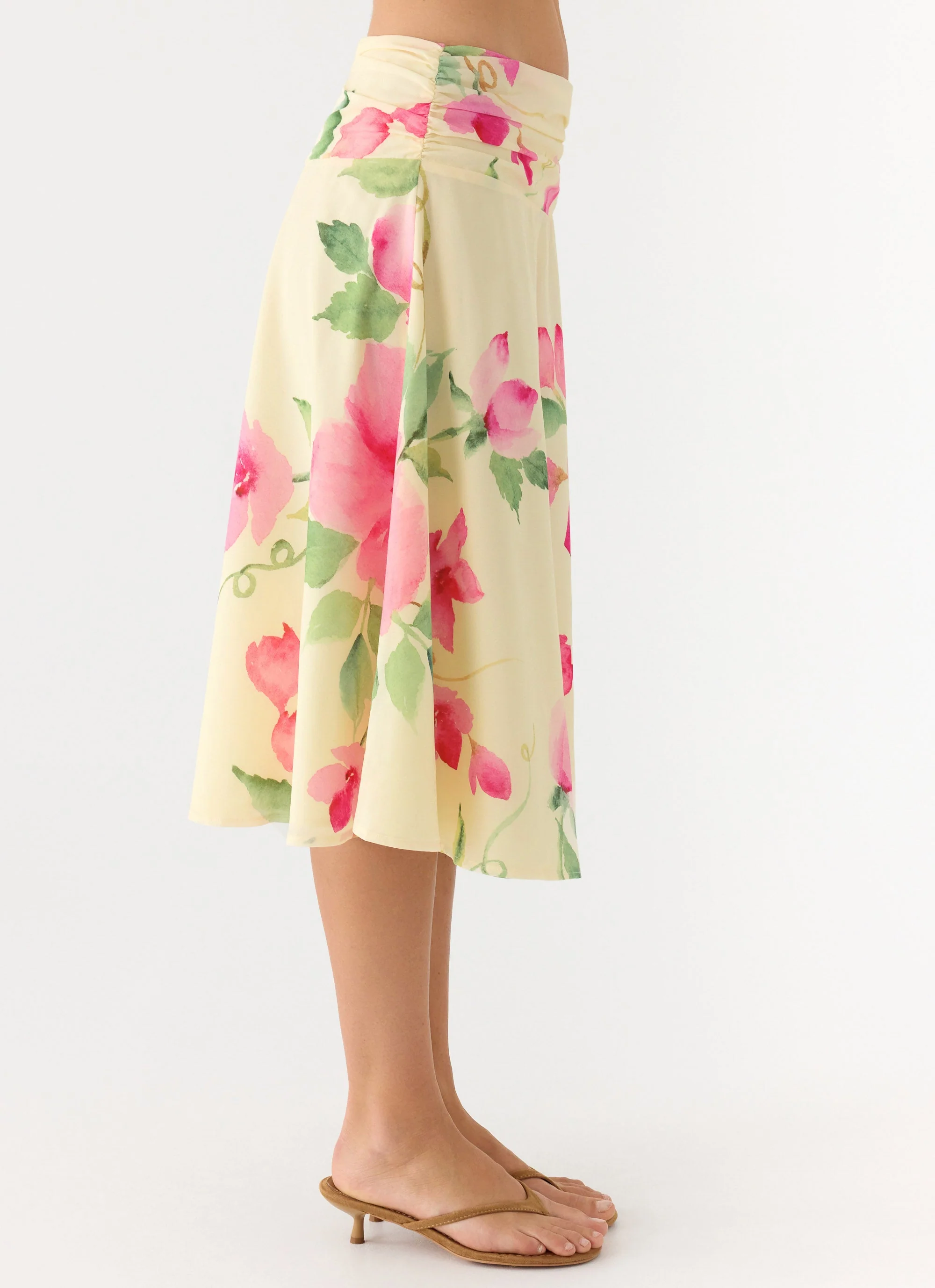 Valley Midi Skirt - Lemon Soleil - Image 3
