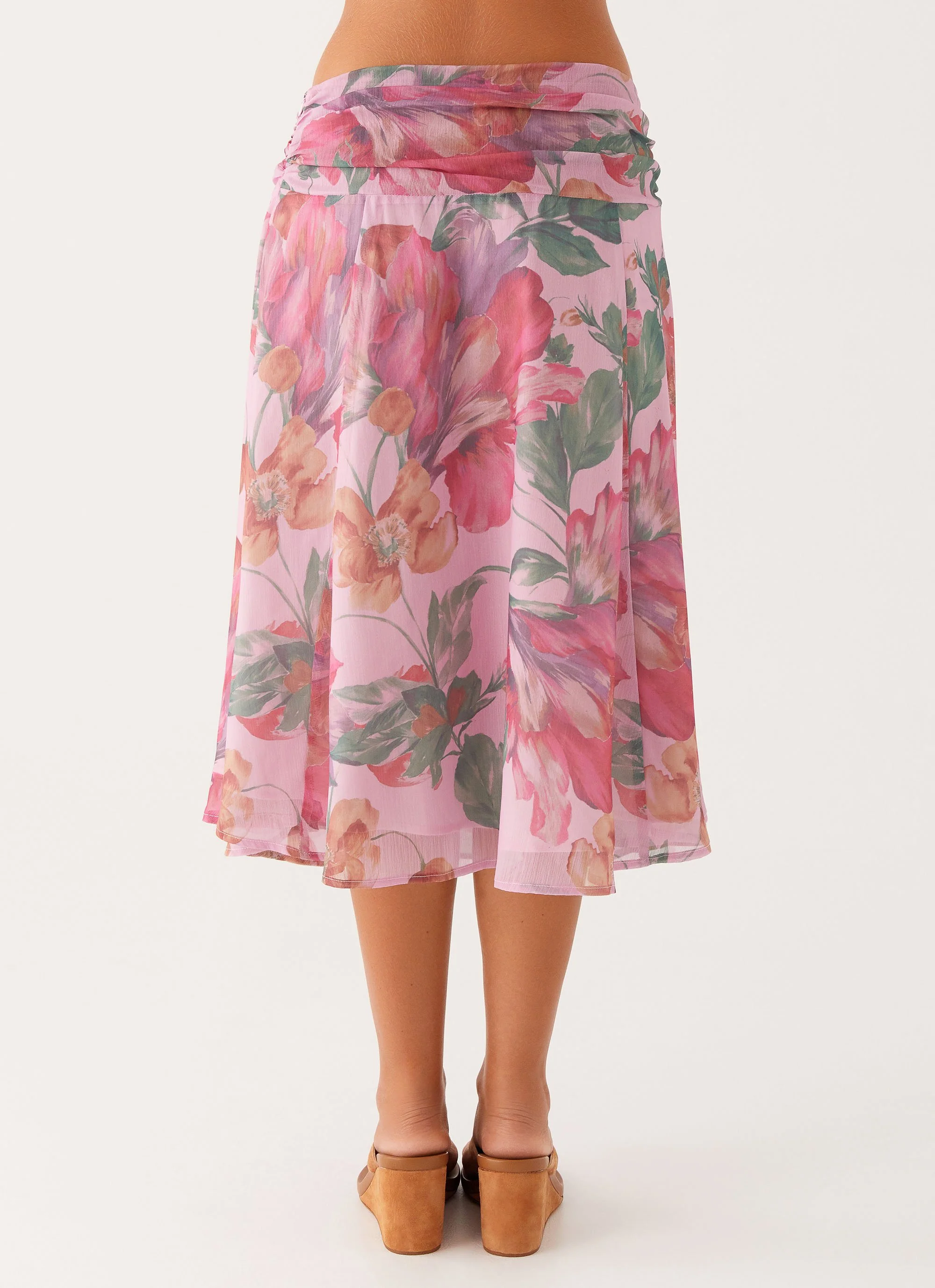 Valley Midi Skirt - Pink Floral - Image 4