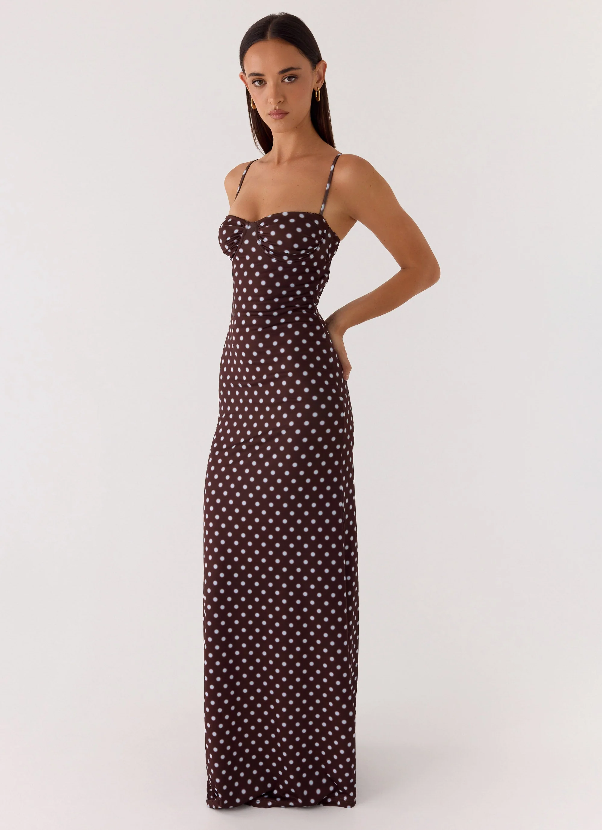 Vamonos Maxi Dress - Chocolate Blue Dot - Image 5