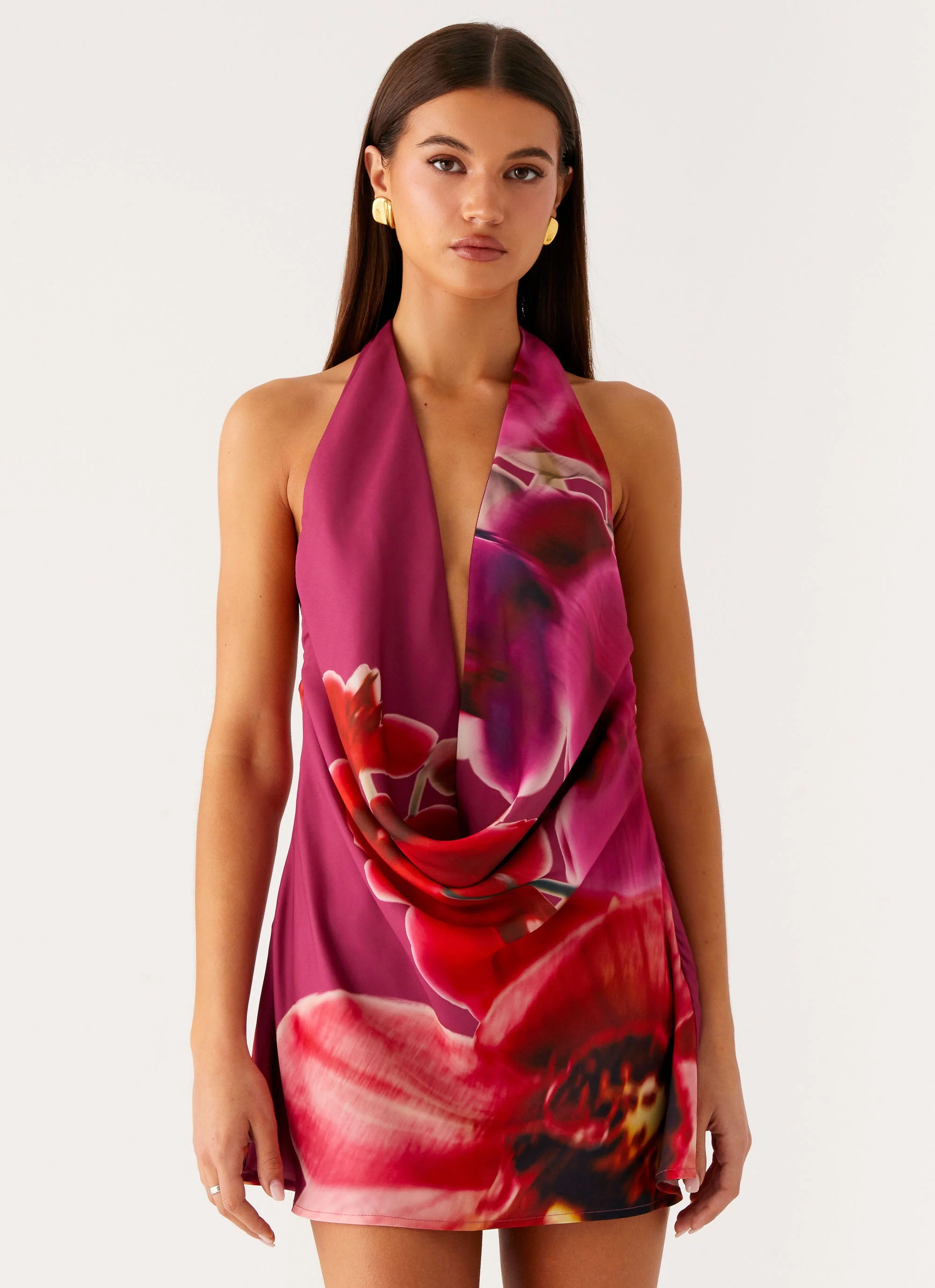 Varindra Cowl Mini Dress - Violetta Bloom - Image 8
