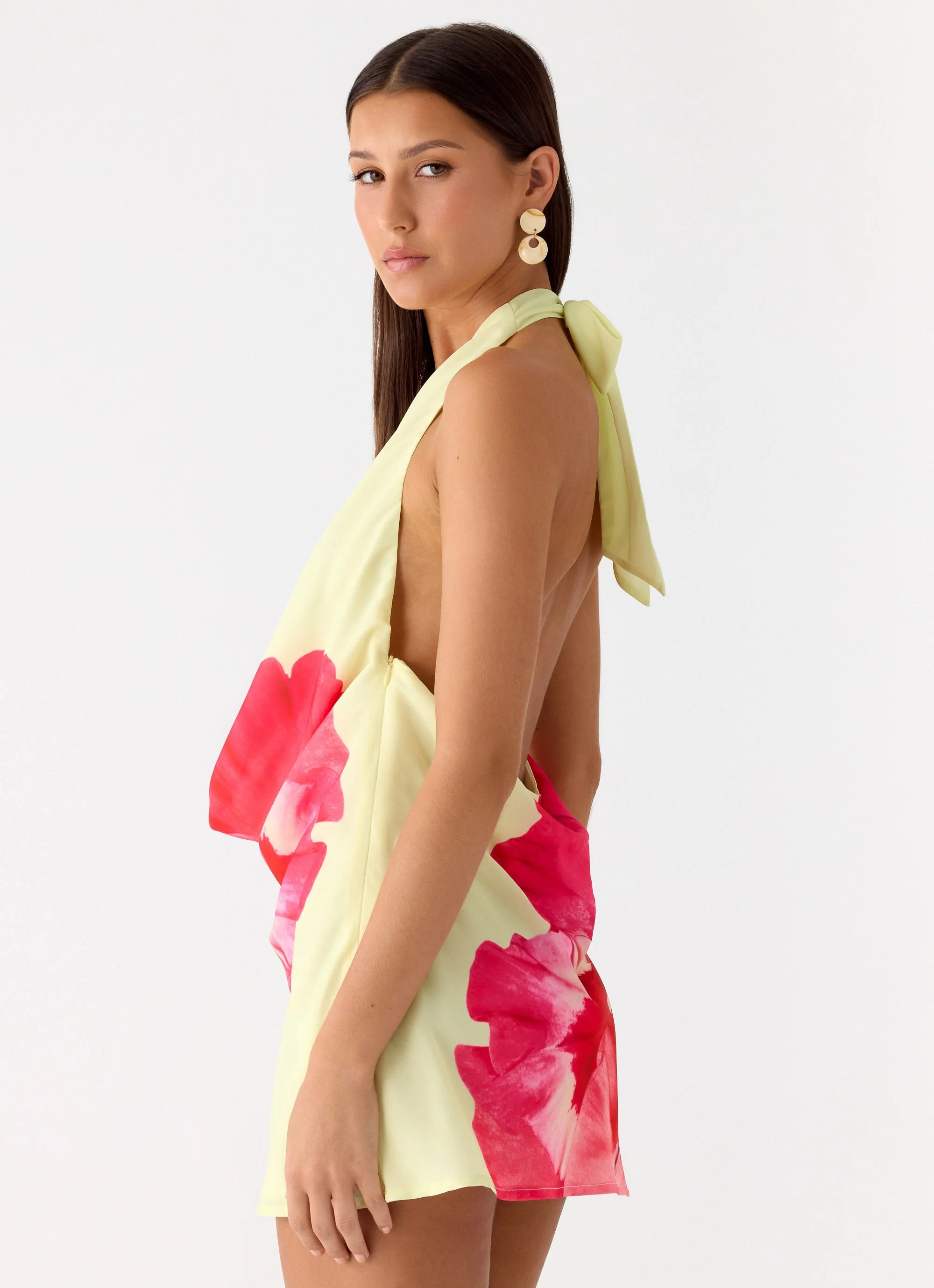 Varindra Cowl Mini Dress - Yellow Floral Spritz - Image 5