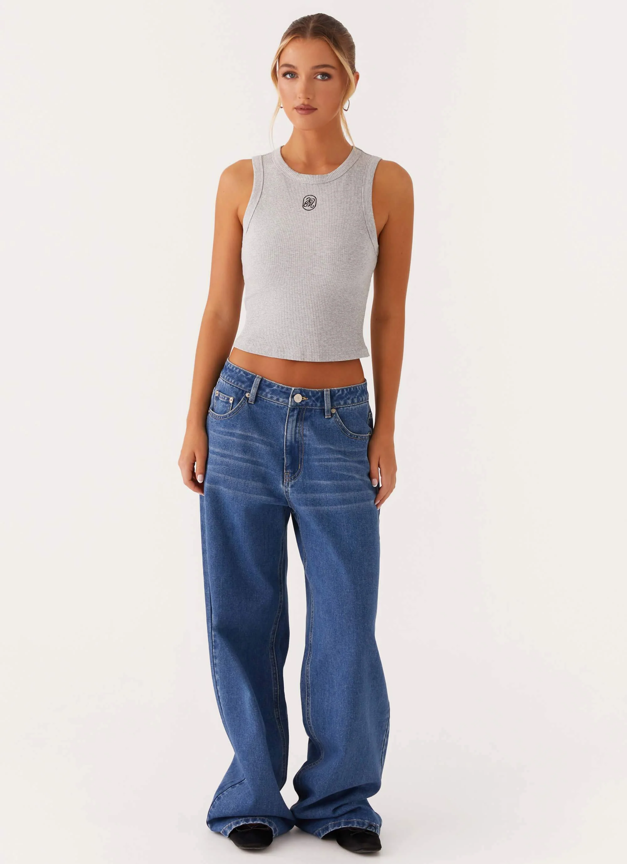 Veda Tank Top - Light Grey Marle - Image 6