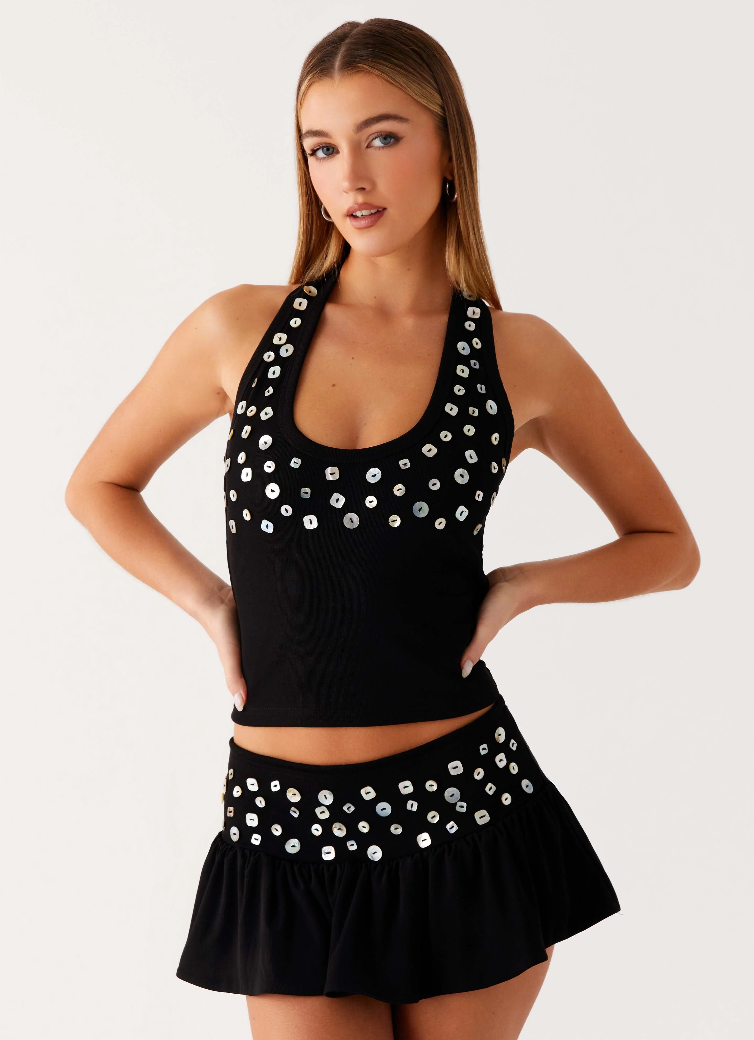 Vegas Nights Halter Neck Top - Black - Image 6
