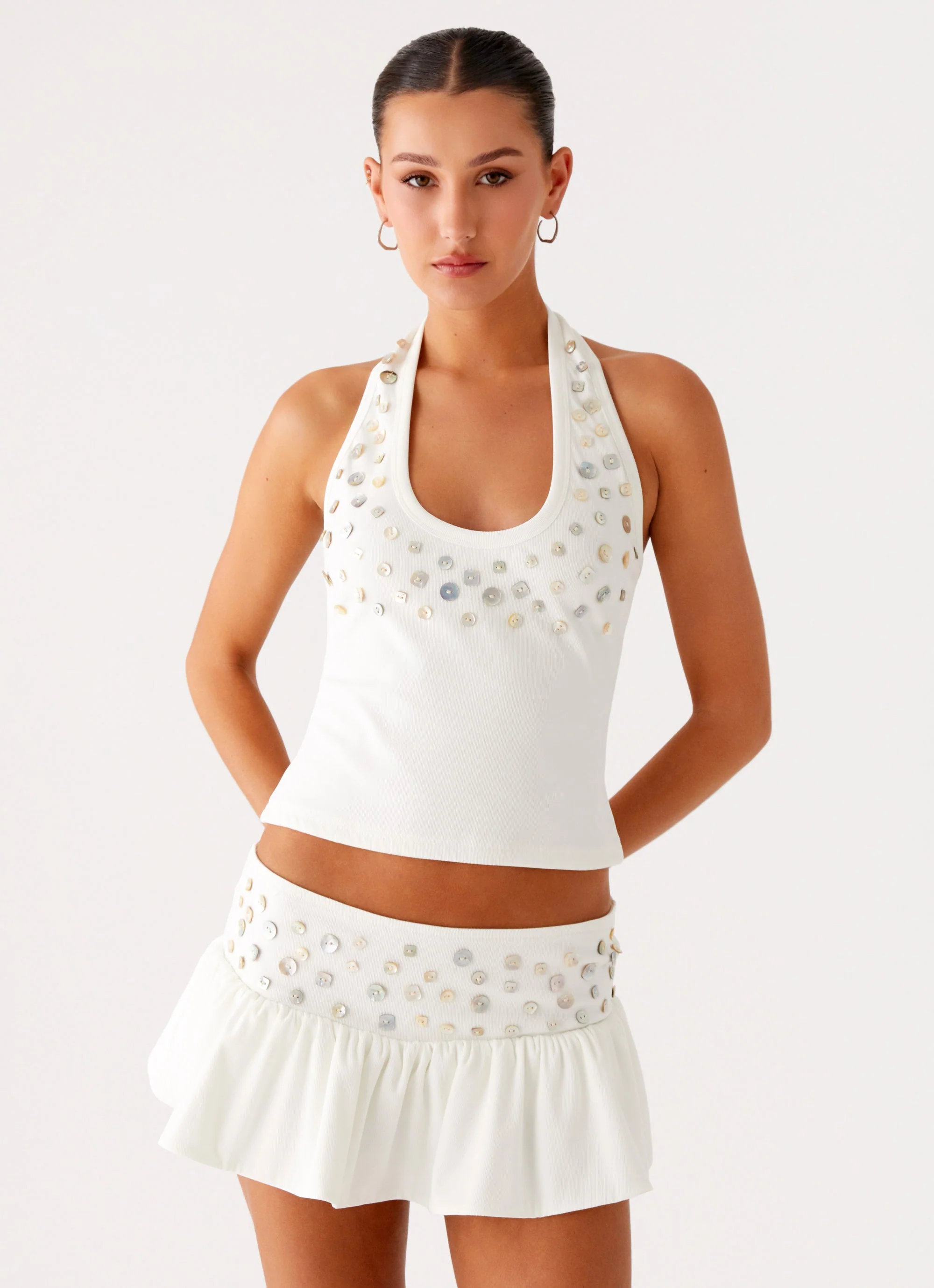 Vegas Nights Low Rise Skort - White - Image 2