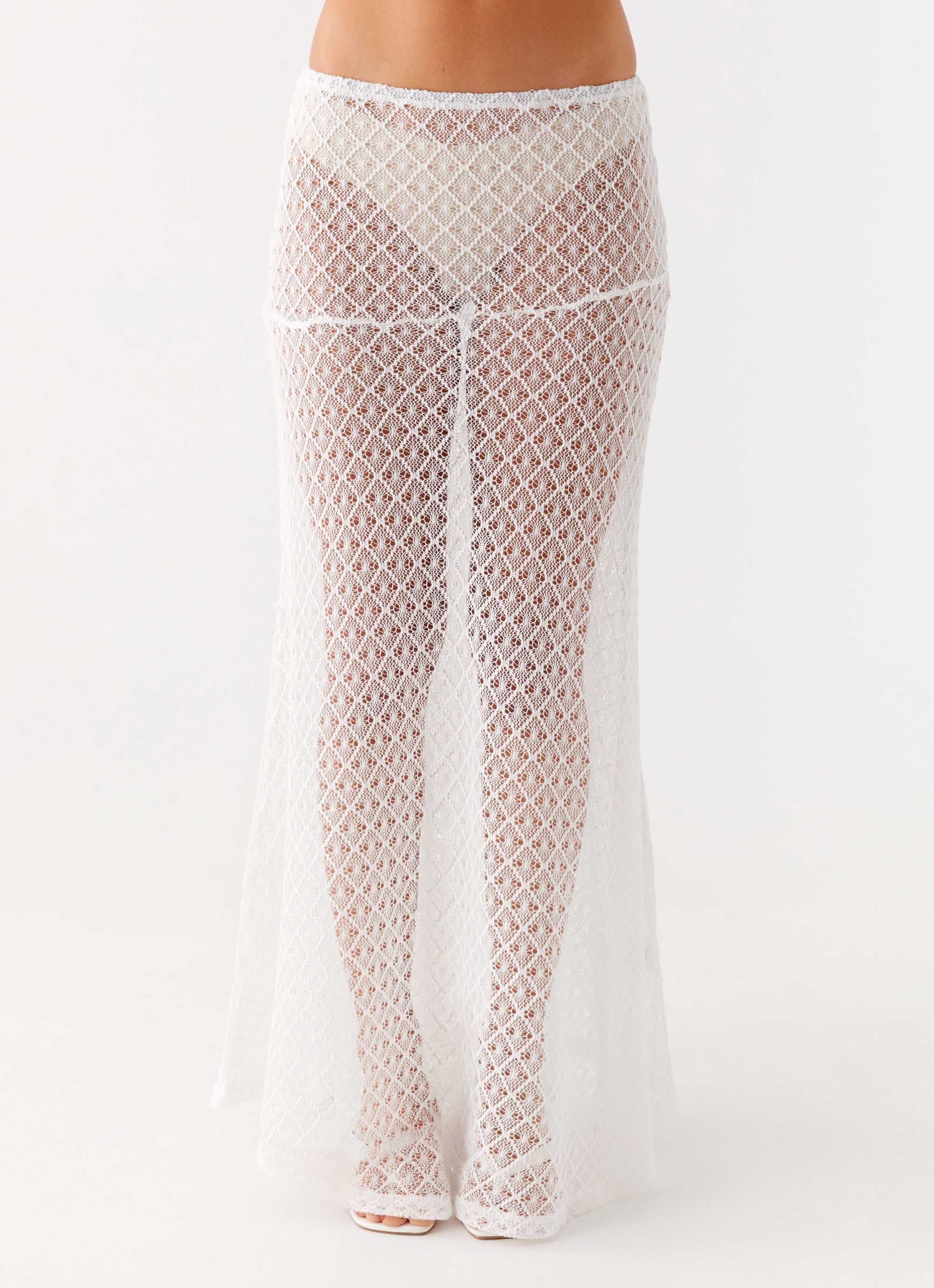 Velli Crochet Maxi Skirt - White - Image 5