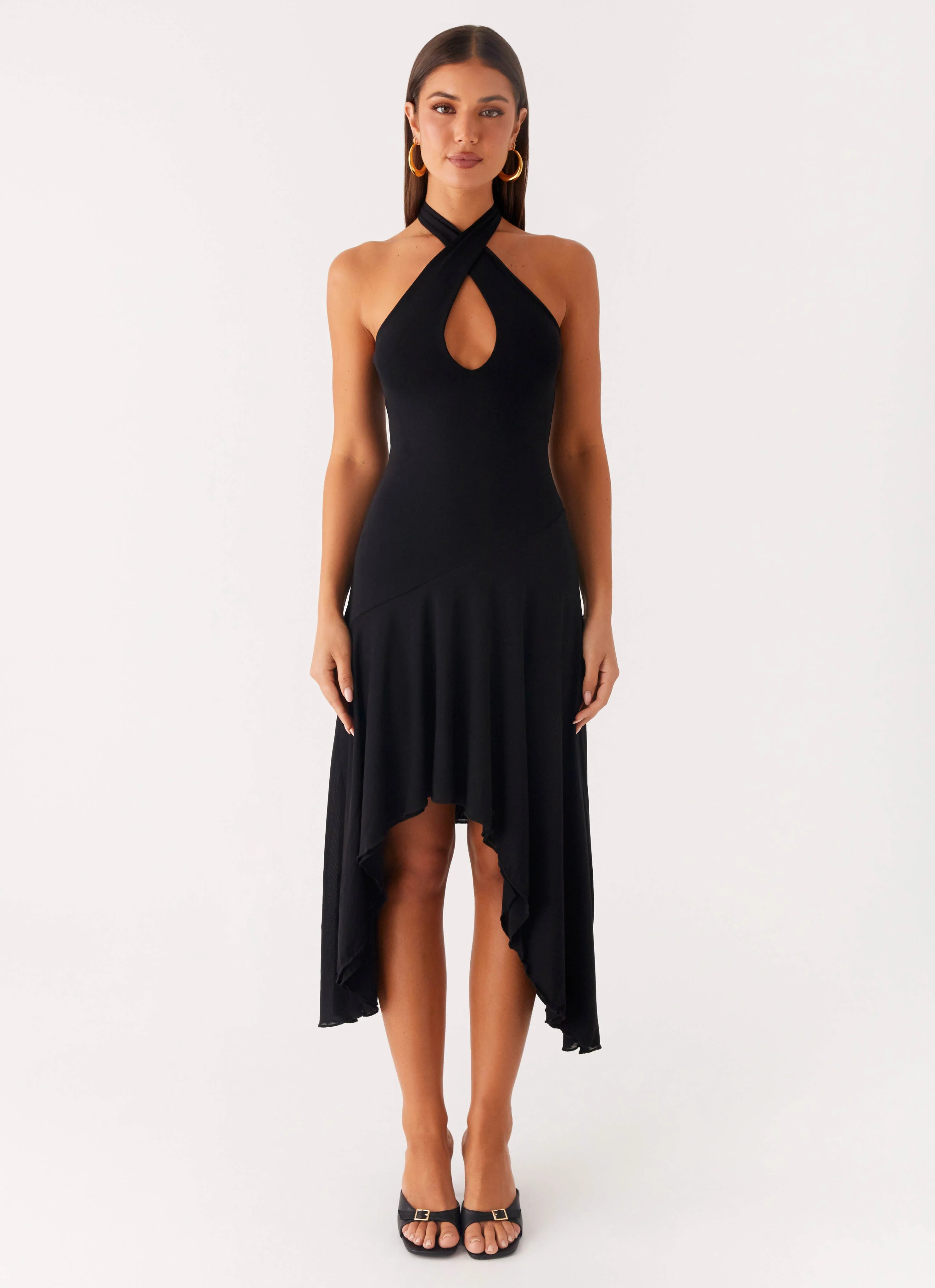 Velvet Sky Midi Dress - Black - Image 2