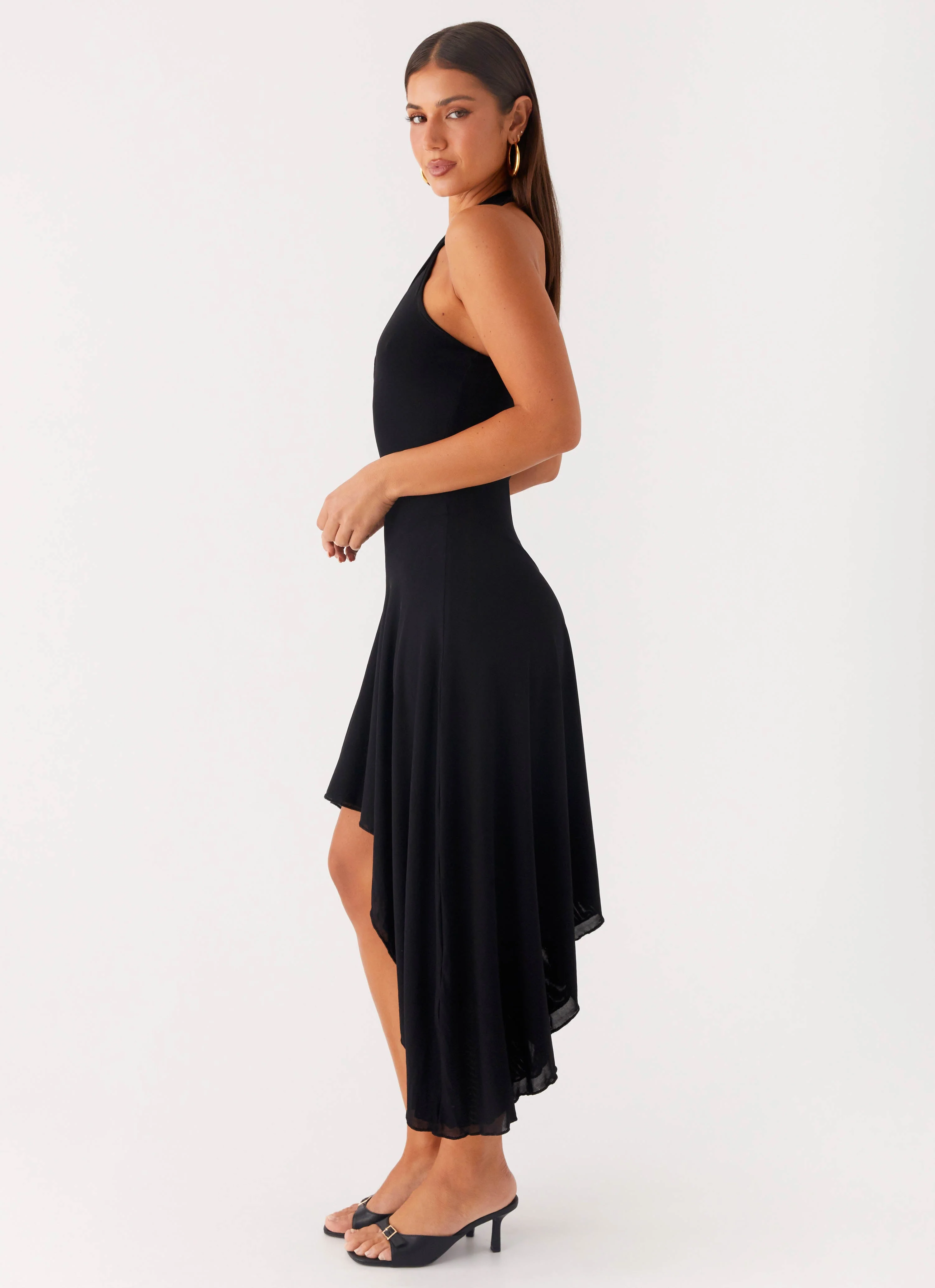 Velvet Sky Midi Dress - Black - Image 3