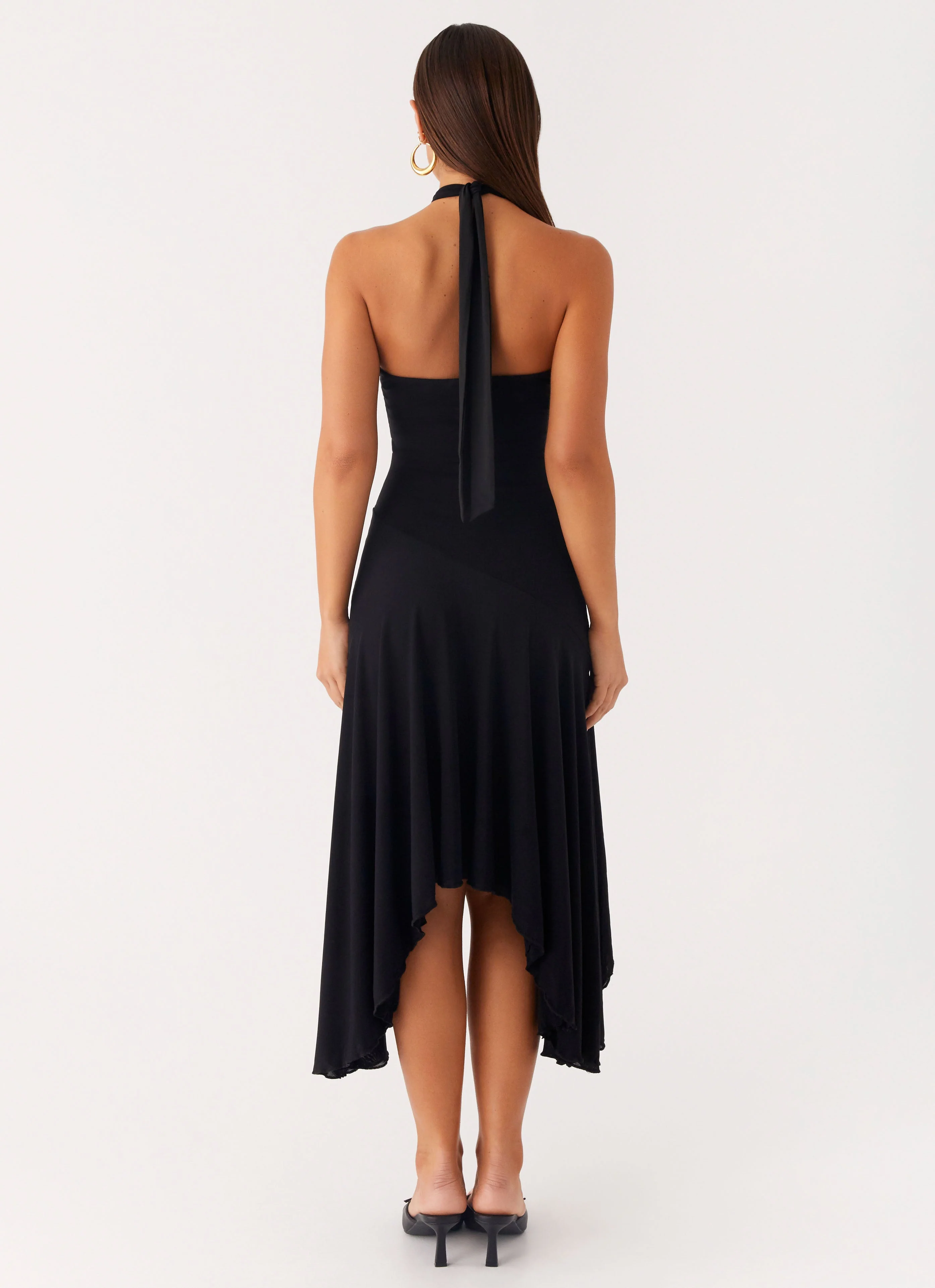 Velvet Sky Midi Dress - Black - Image 4