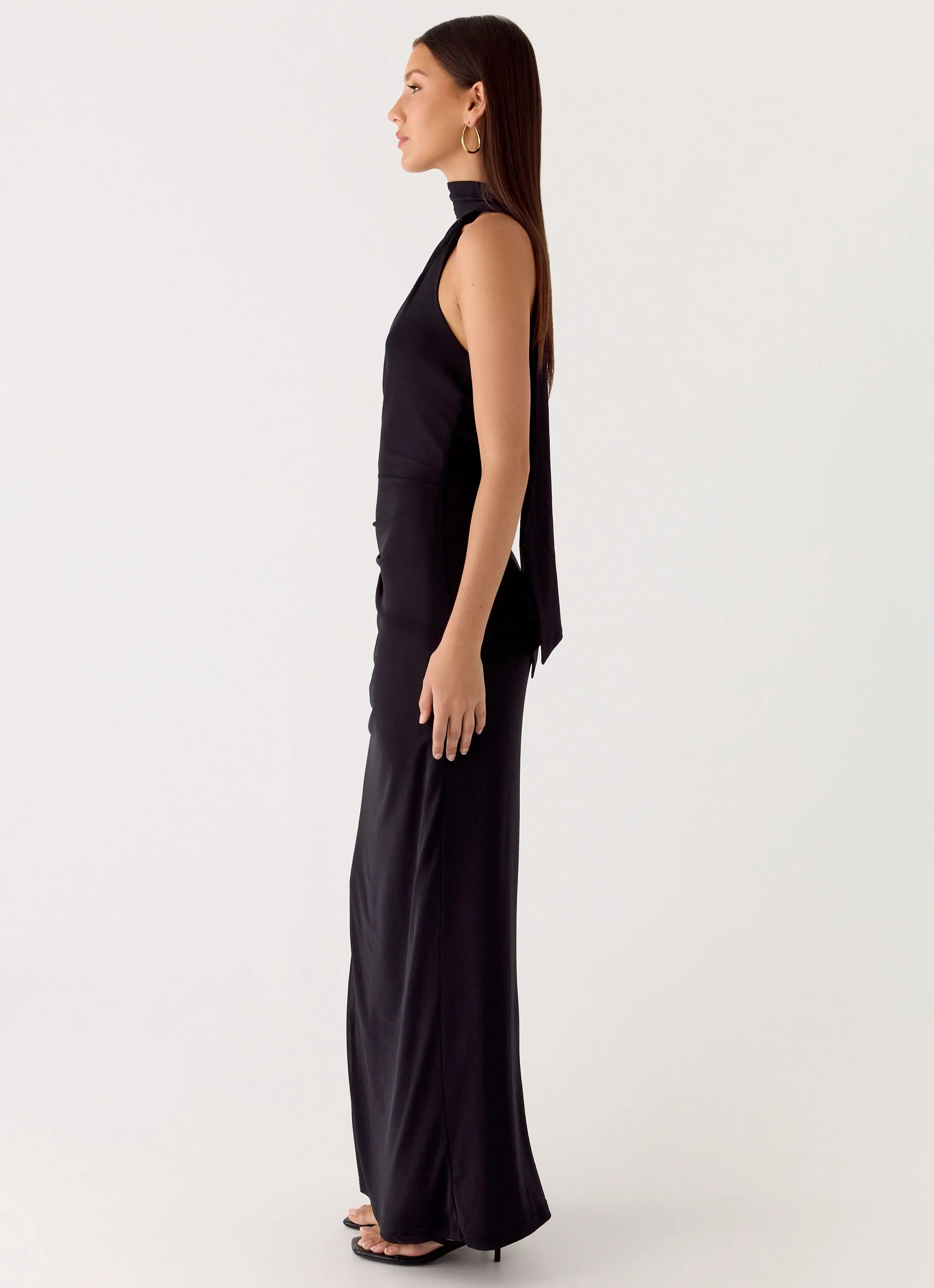 Velvet Vacation Scarf Maxi Dress - Black - Image 2
