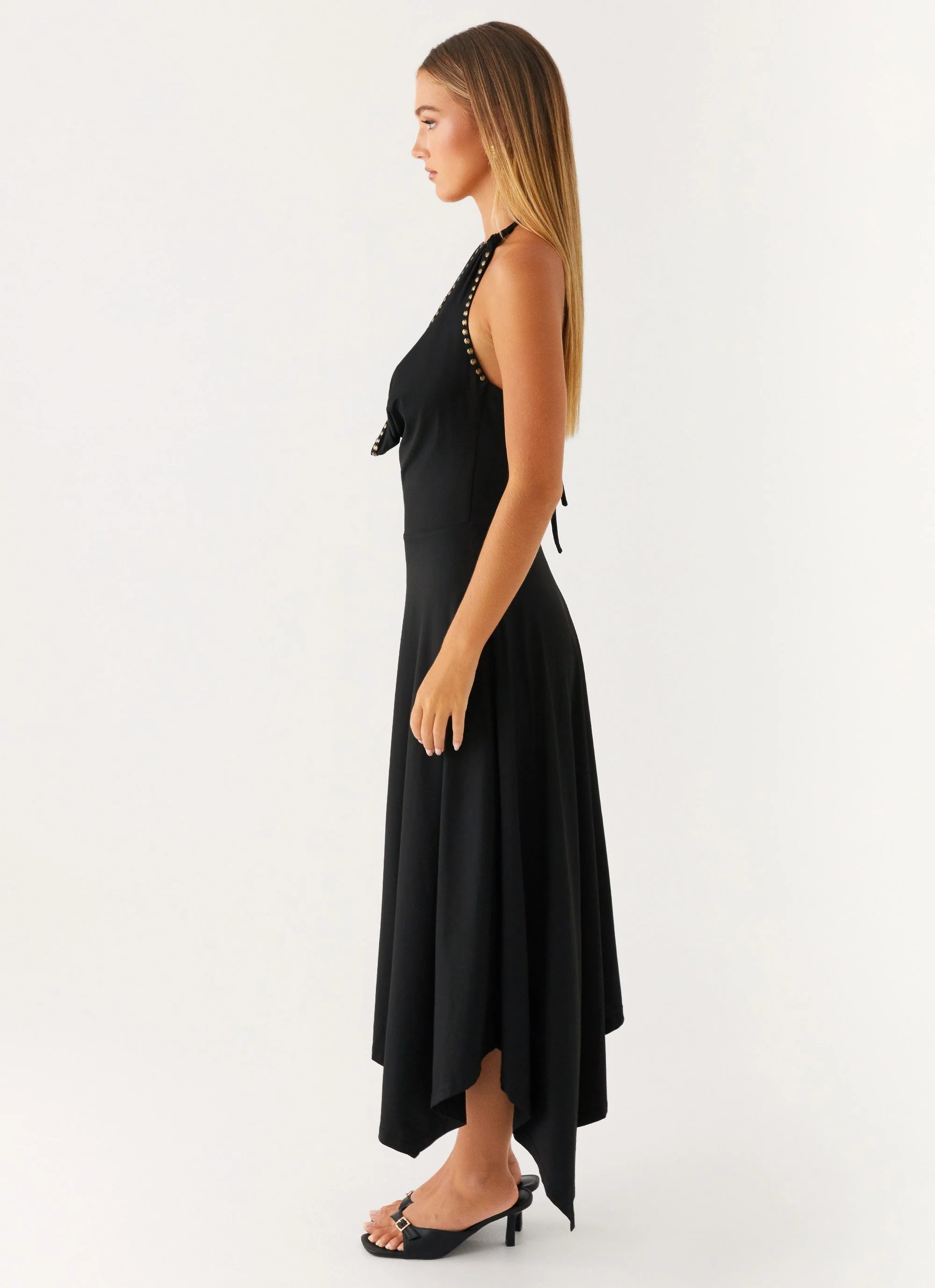 Vena Beaded Midi Dress - Black - Image 4