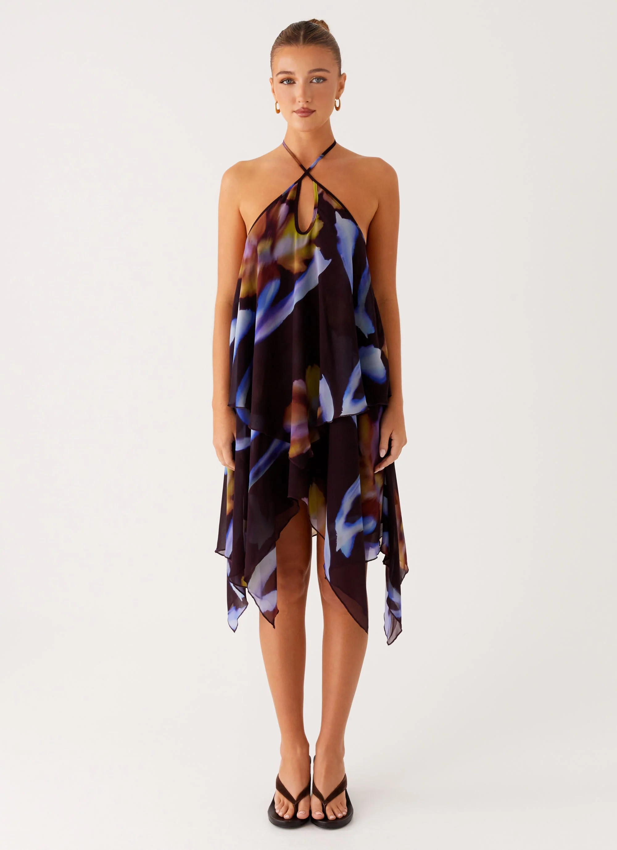 Verbena Midi Dress - Dark Floral - Image 2